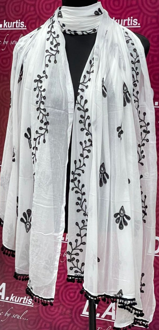 Pure White Chiffon Duppatta @ DressingStylesCA.com