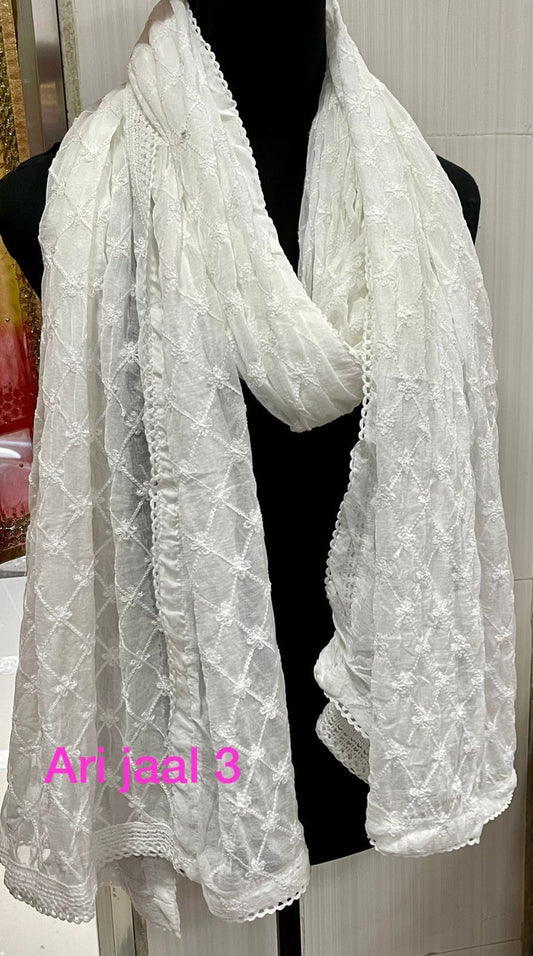 White Chiffon Duppatta @ DressingStylesCA.com
