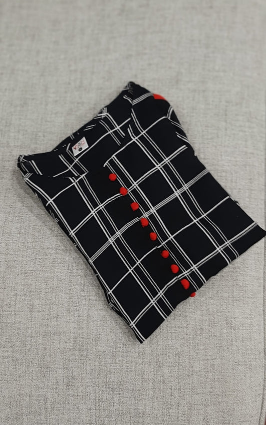 Short Top- Black Checked @ DressingStylesCA.com