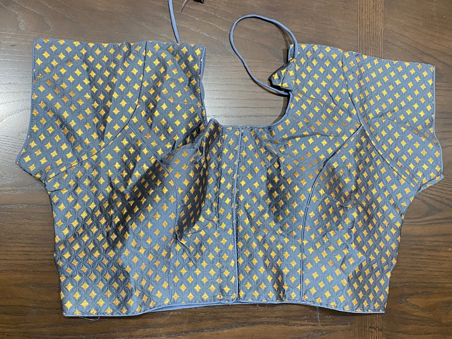Ash Blue Brocade Blouse @ DressingStylesCA.com