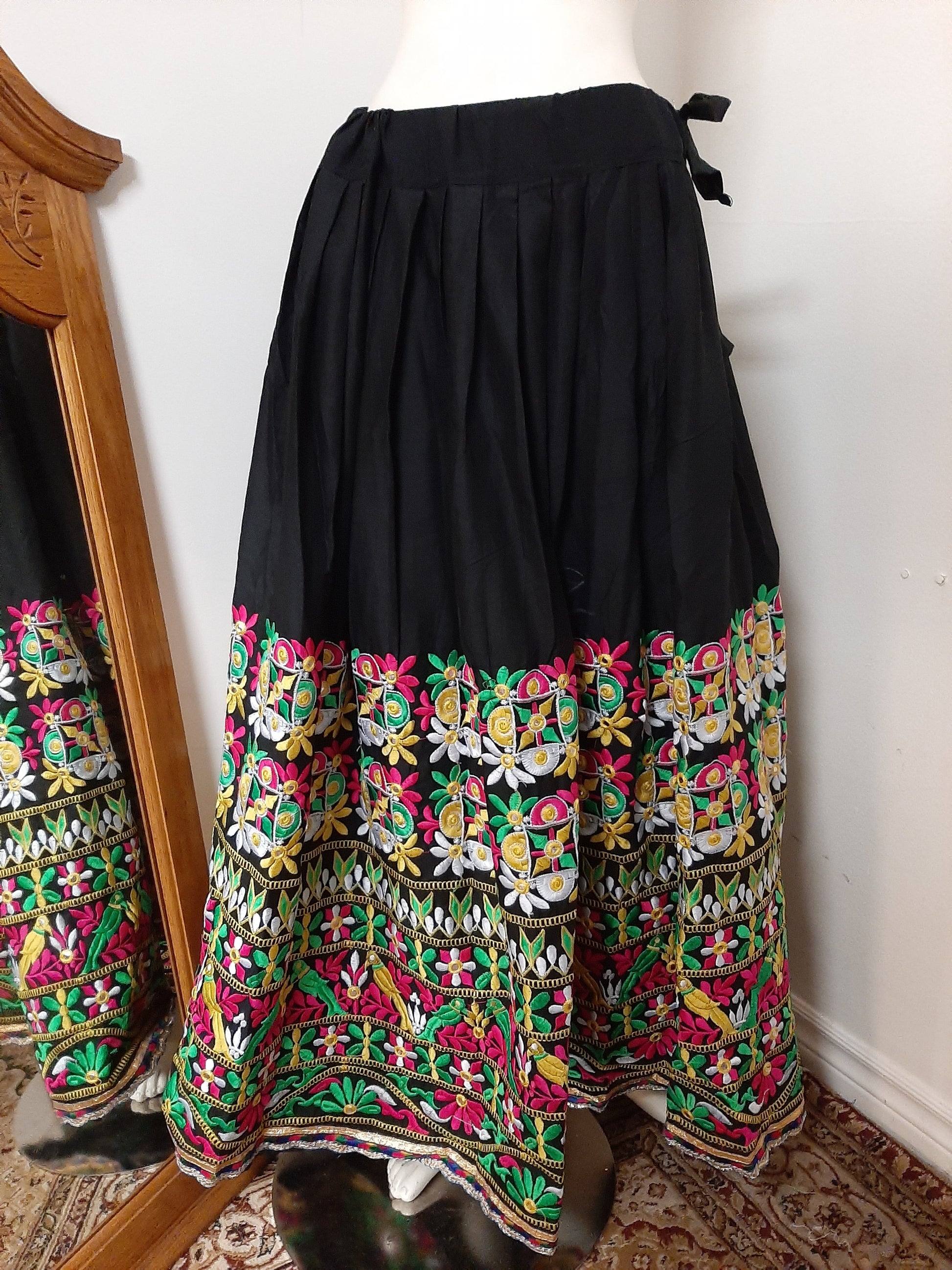 Black Chaniya Choli and Gamthi work Green Dupatta @ DressingStylesCA.com