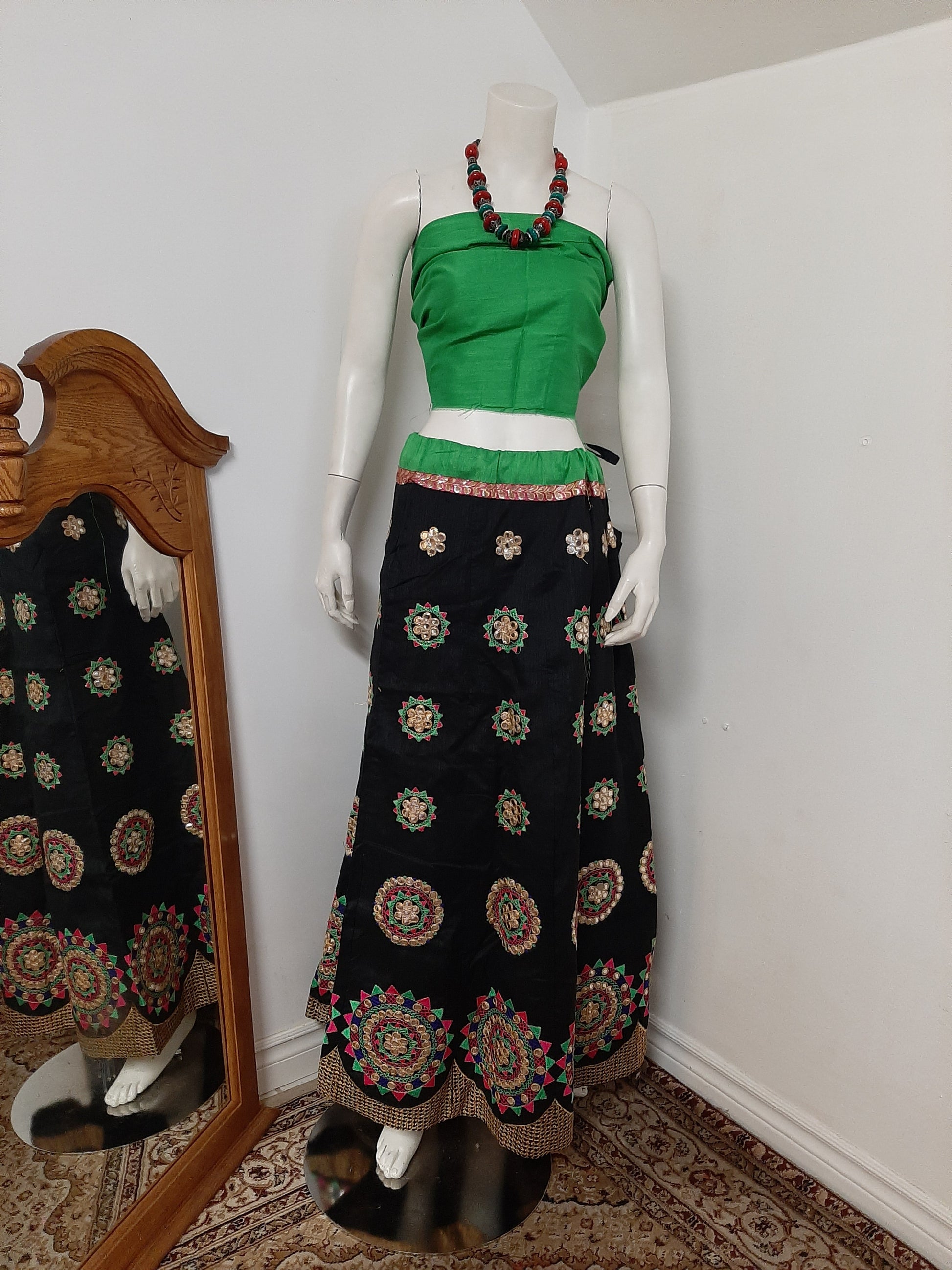 Black Chaniya Choli and Pink Dupatta @ DressingStylesCA.com
