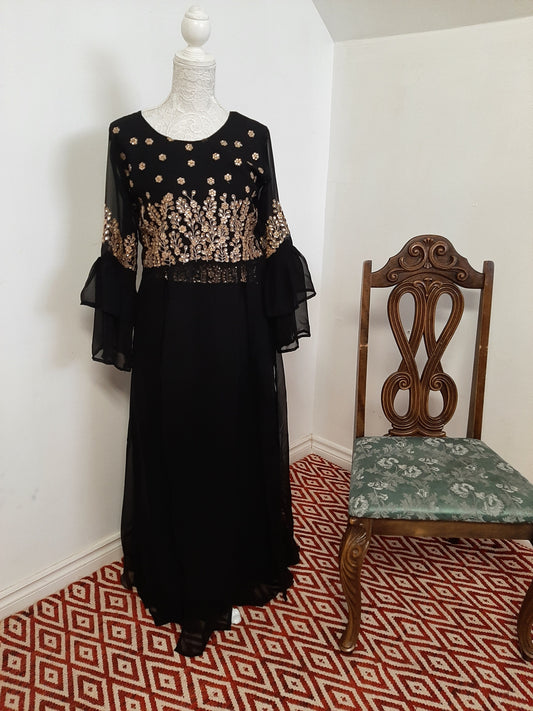 Black Georgette Lehenga with Split Top @ DressingStylesCA.com