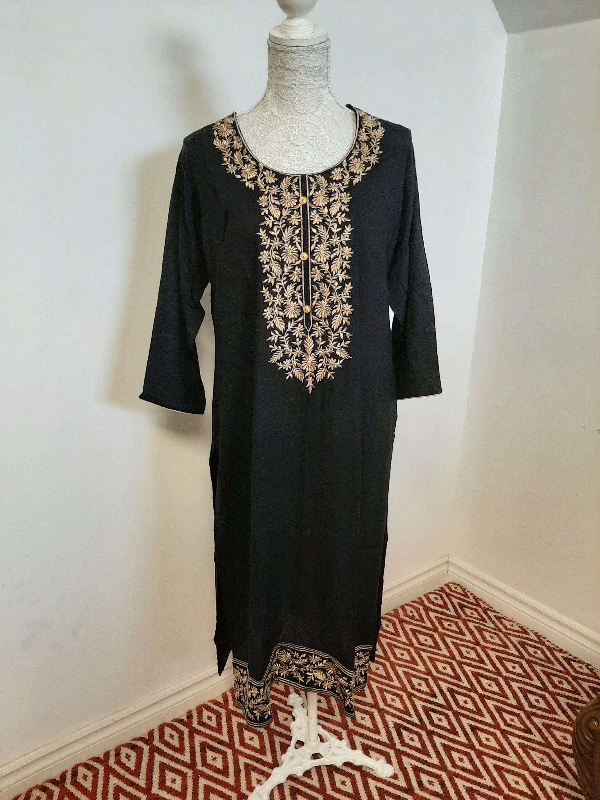 Black Kurti and Palazzo Plus size- Black & White @ DressingStylesCA.com