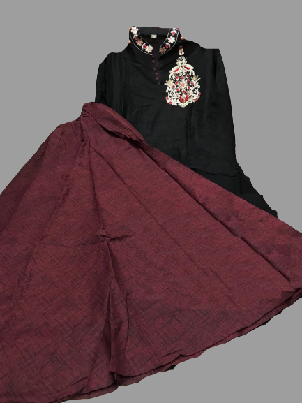 Black Kurti with Brown Skirt @ DressingStylesCA.com