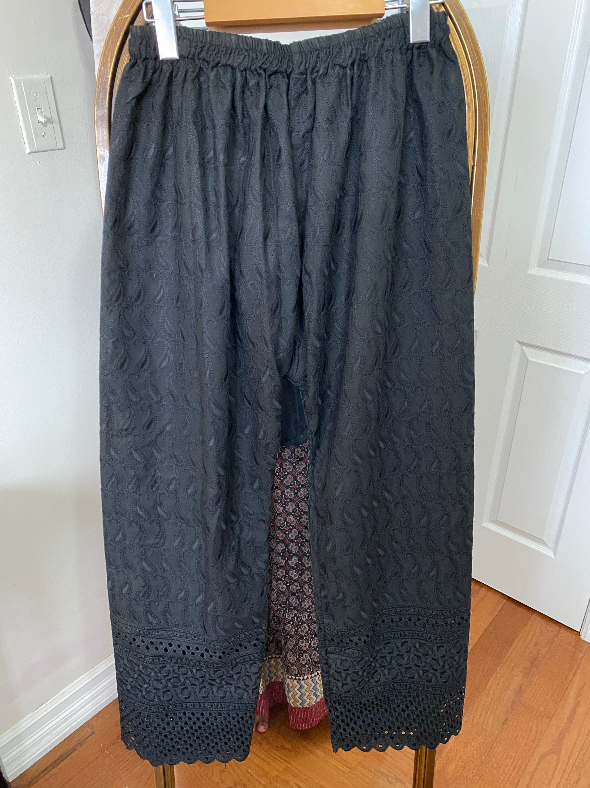 Black Palazzo - ChikanKari Cotton 1 @ DressingStylesCA.com