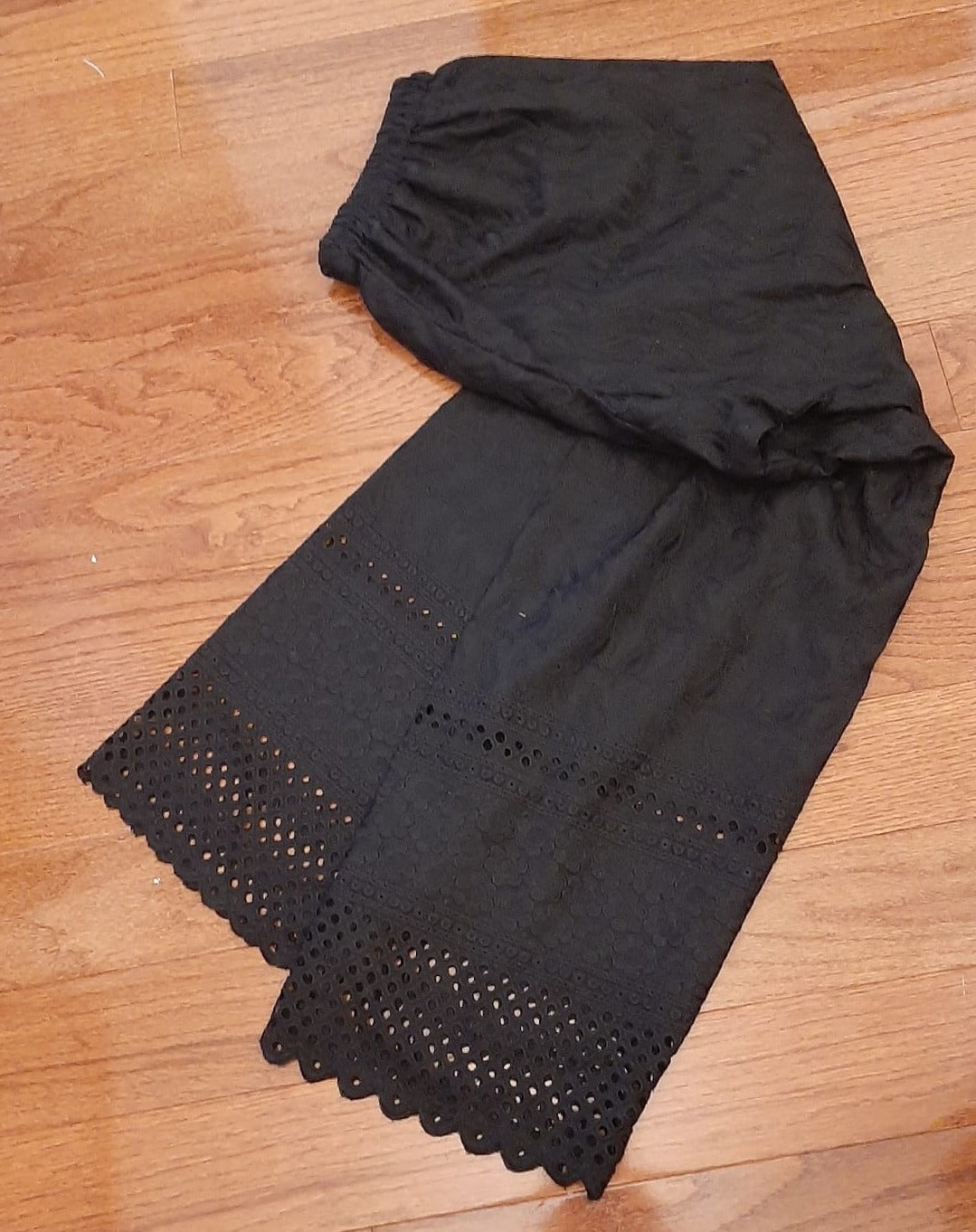 Black Palazzo - ChikanKari Cotton 1 @ DressingStylesCA.com