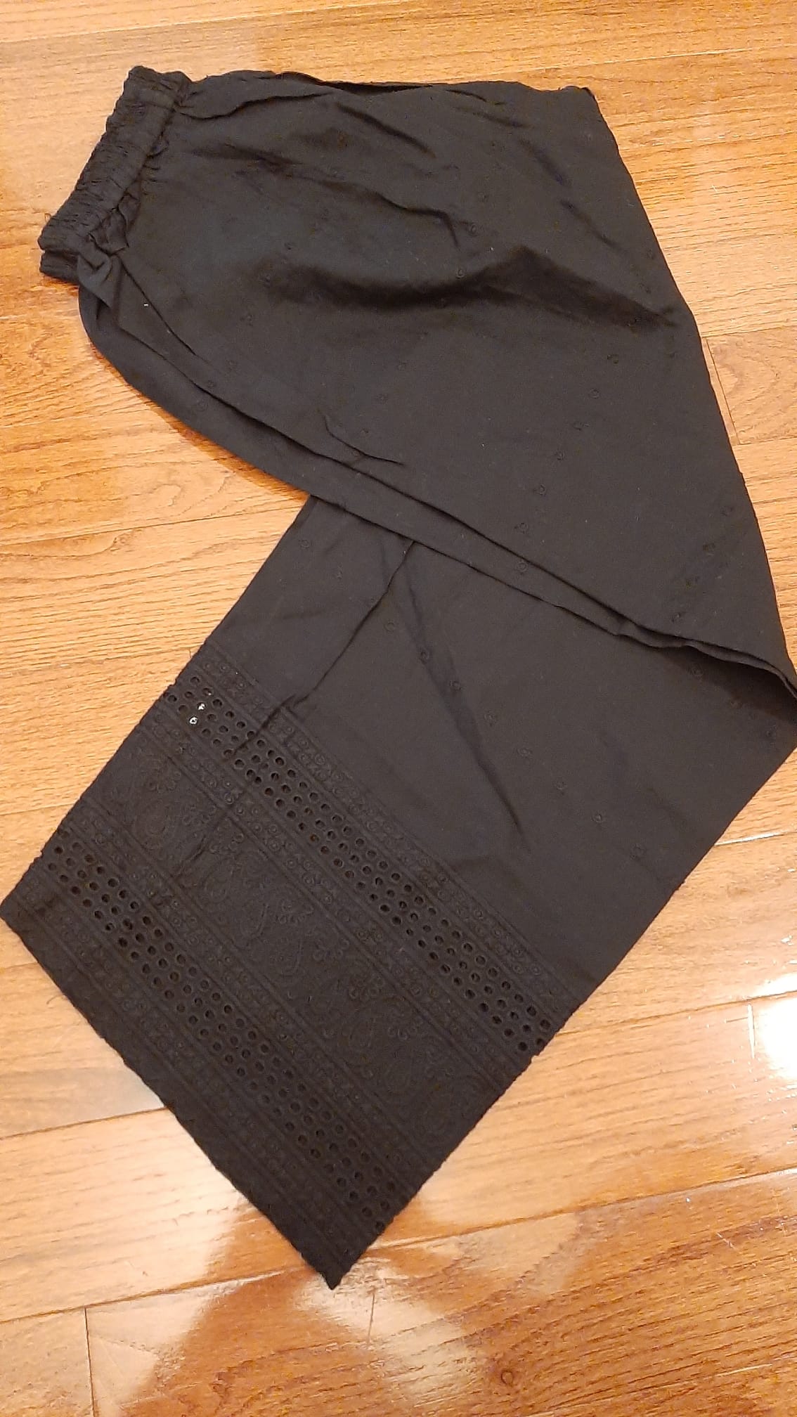 Black Palazzo - ChikanKari Cotton 2 @ DressingStylesCA.com