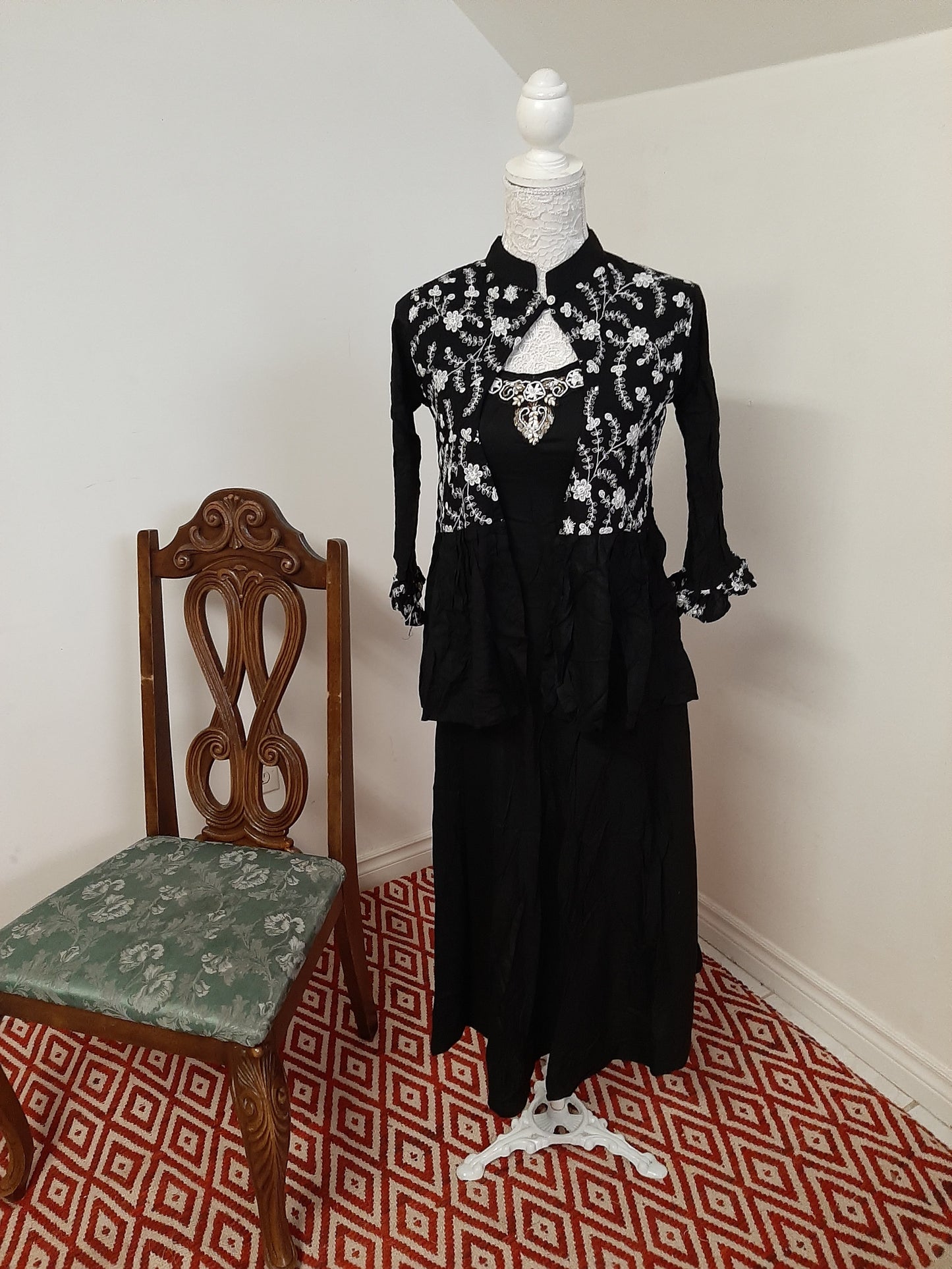 Black Rayon Kurti with Black Jacket @ DressingStylesCA.com