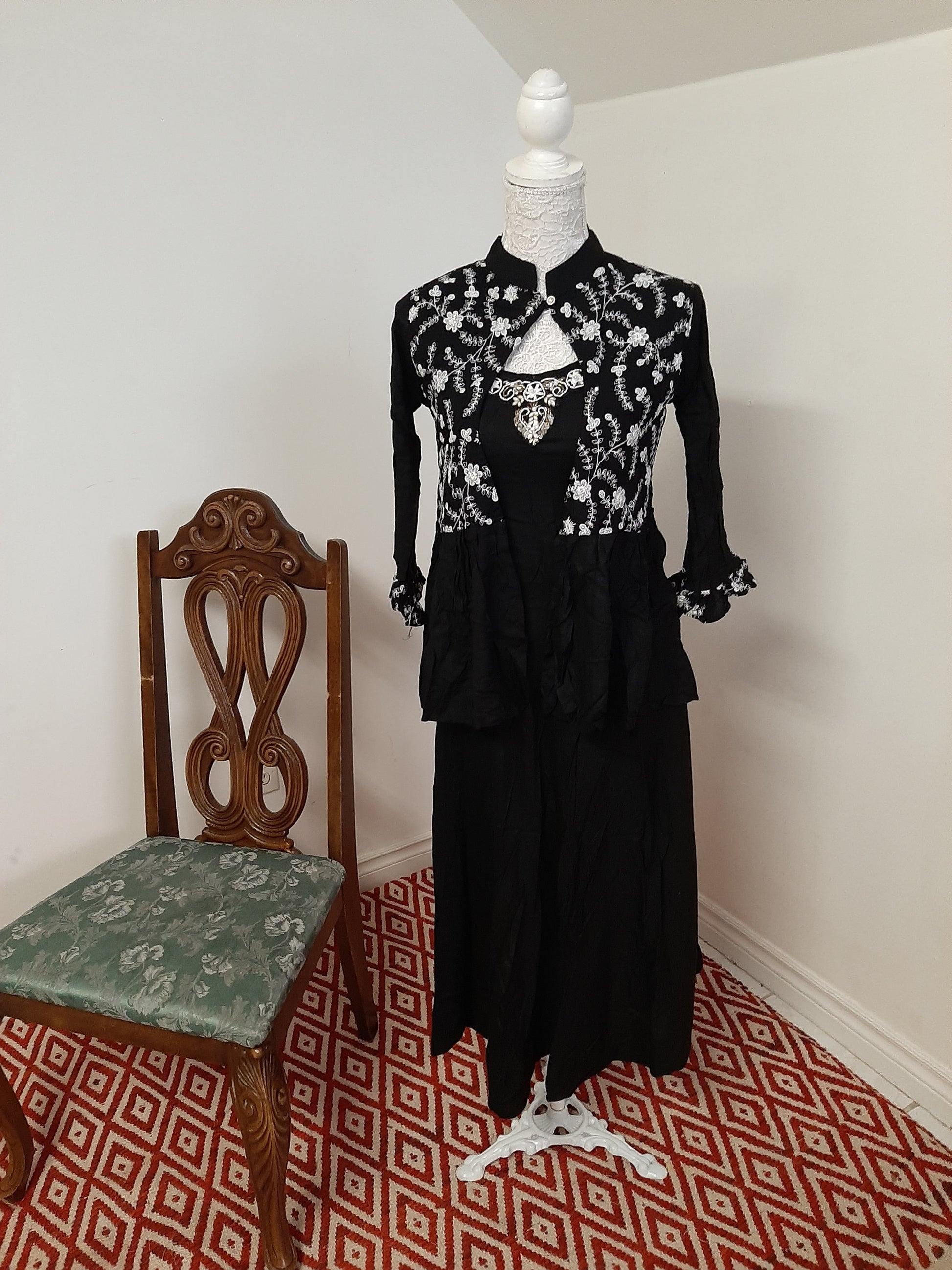 Black Rayon Kurti with Black Jacket @ DressingStylesCA.com