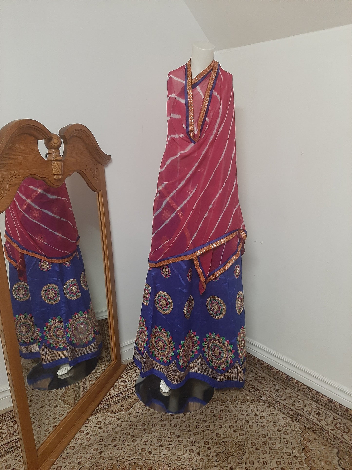 Blue Chaniya Choli and Pink Dupatta @ DressingStylesCA.com