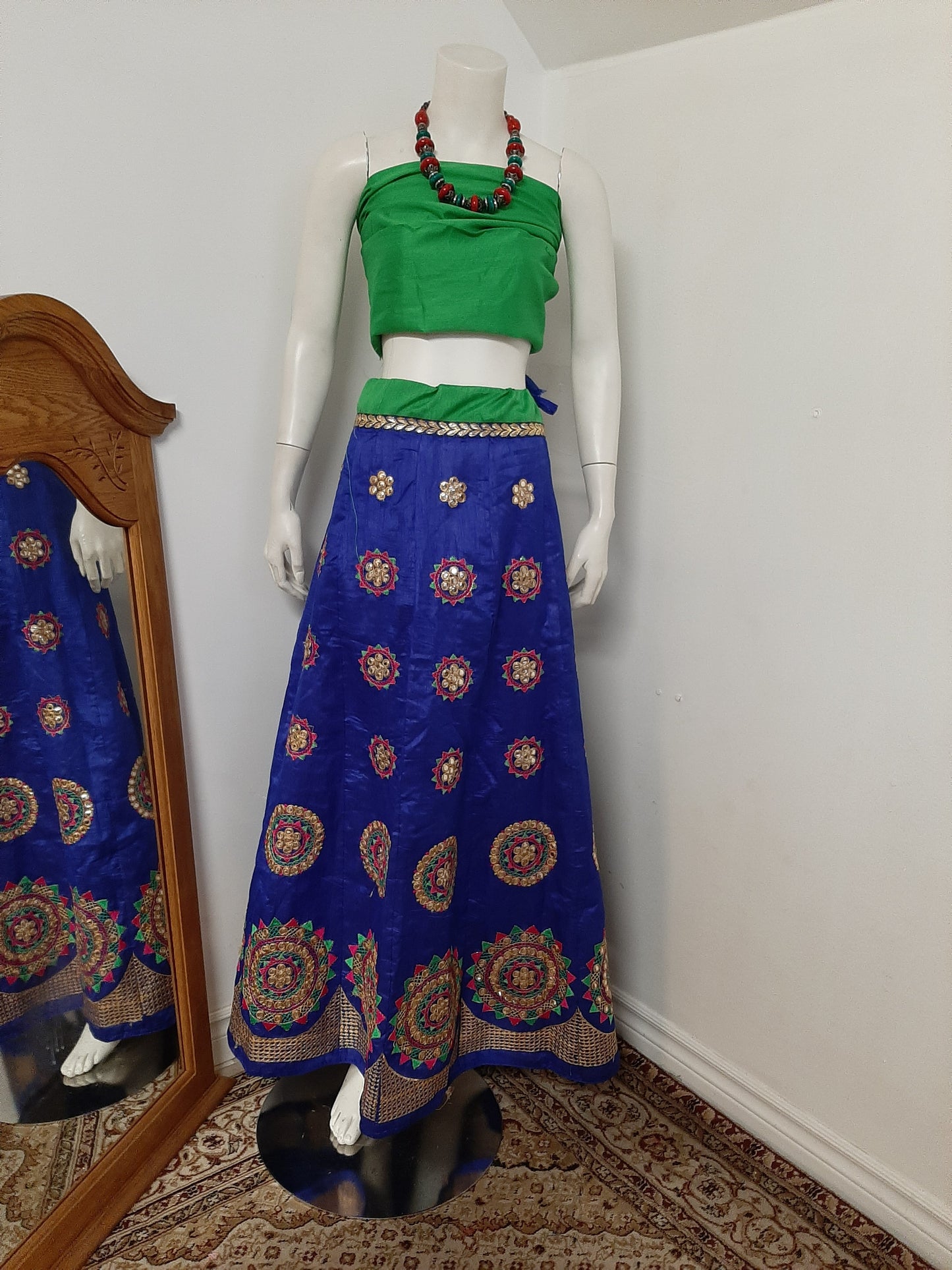 Blue Chaniya Choli and Pink Dupatta @ DressingStylesCA.com