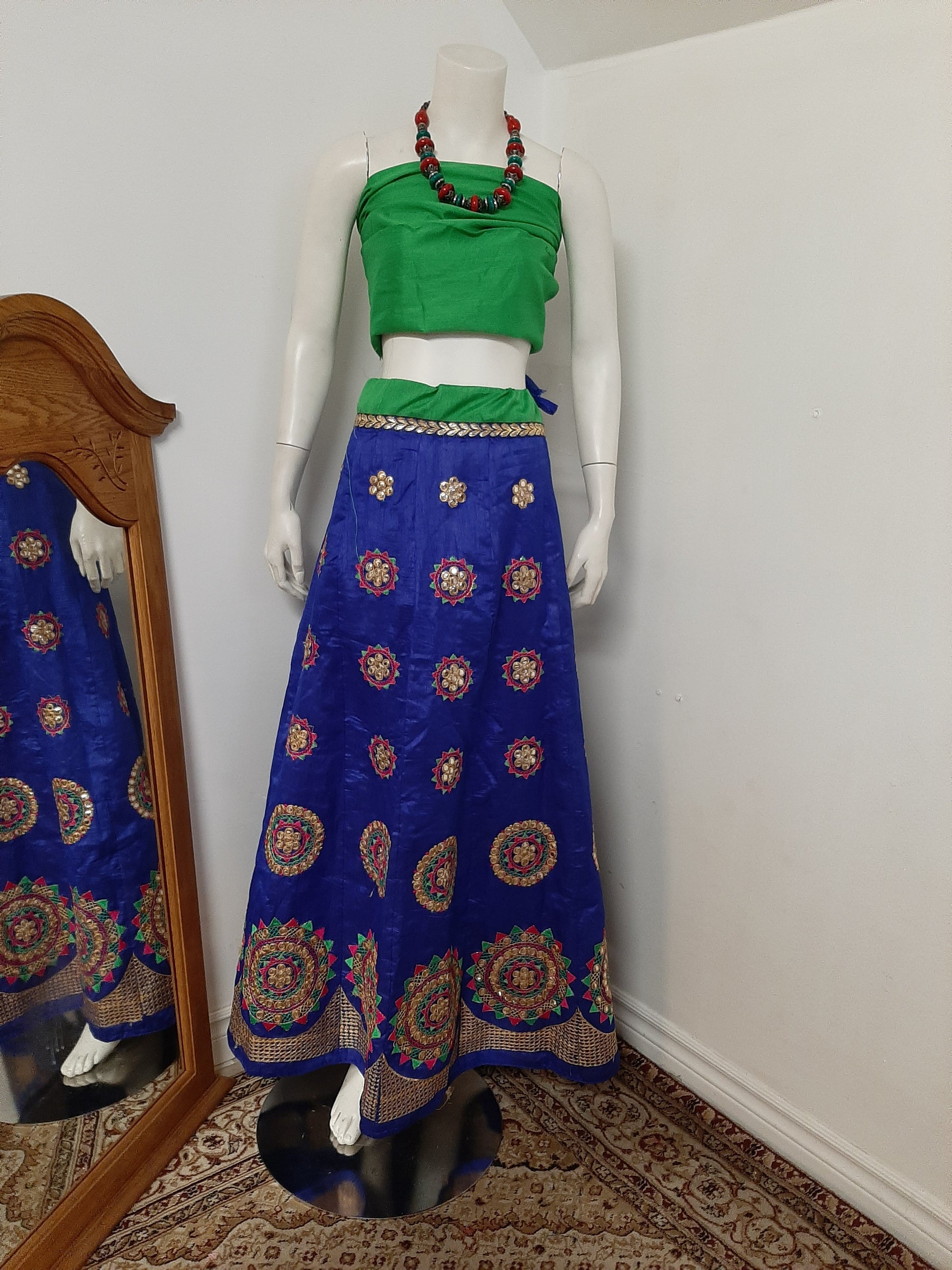 Blue Chaniya Choli and Pink Dupatta @ DressingStylesCA.com