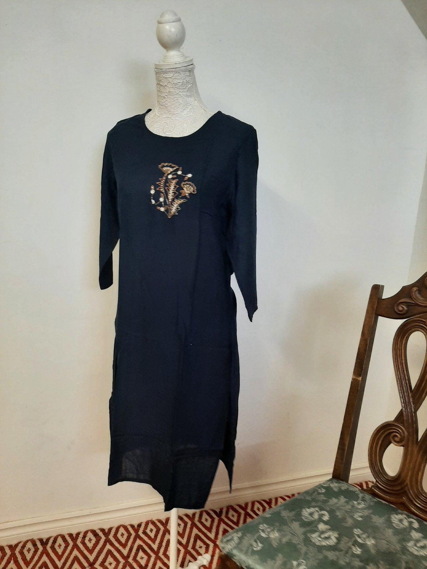 Blue Rayon Kurti @ DressingStylesCA.com