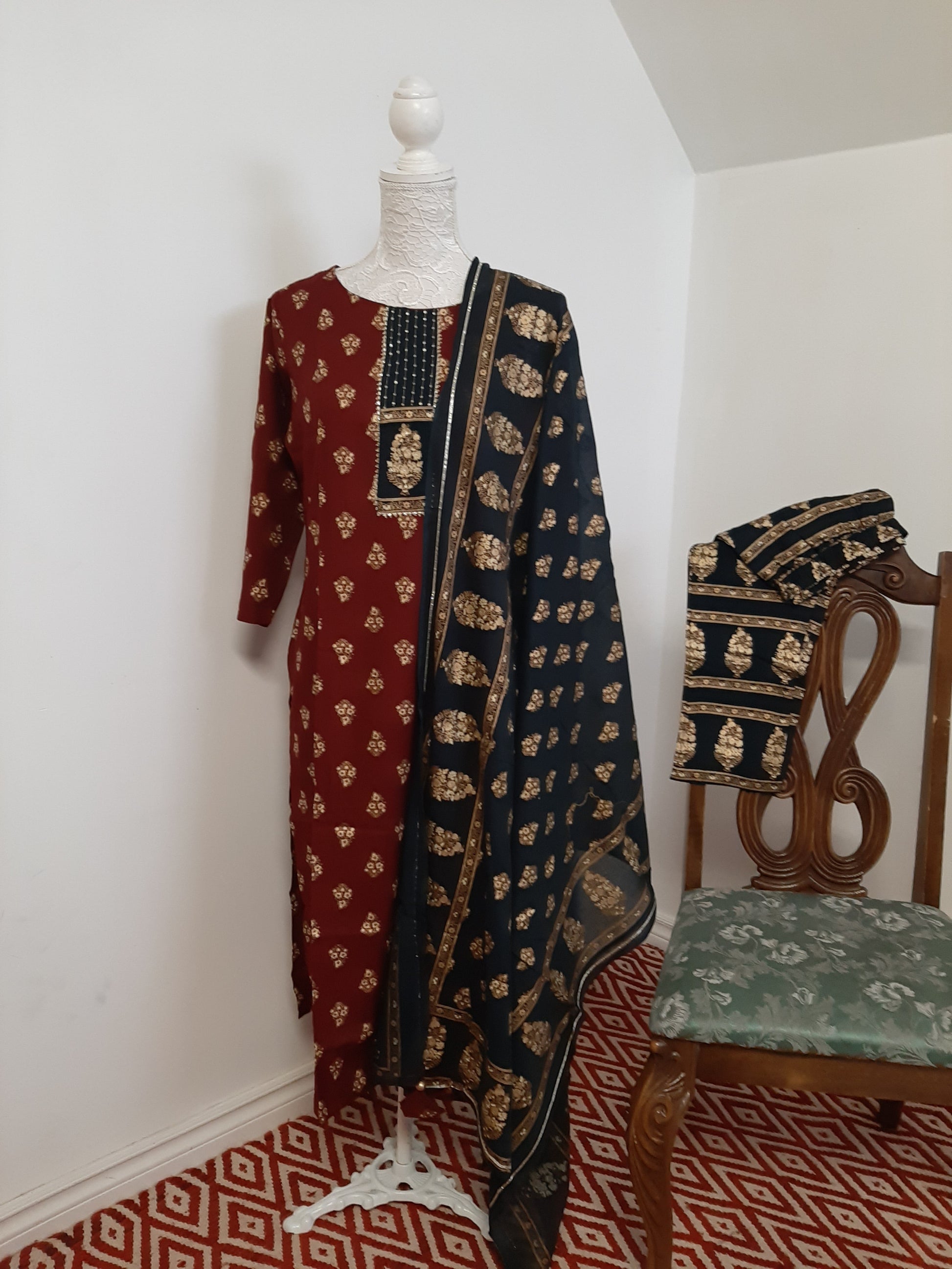 Brown Kurti & Green Pant @ DressingStylesCA.com