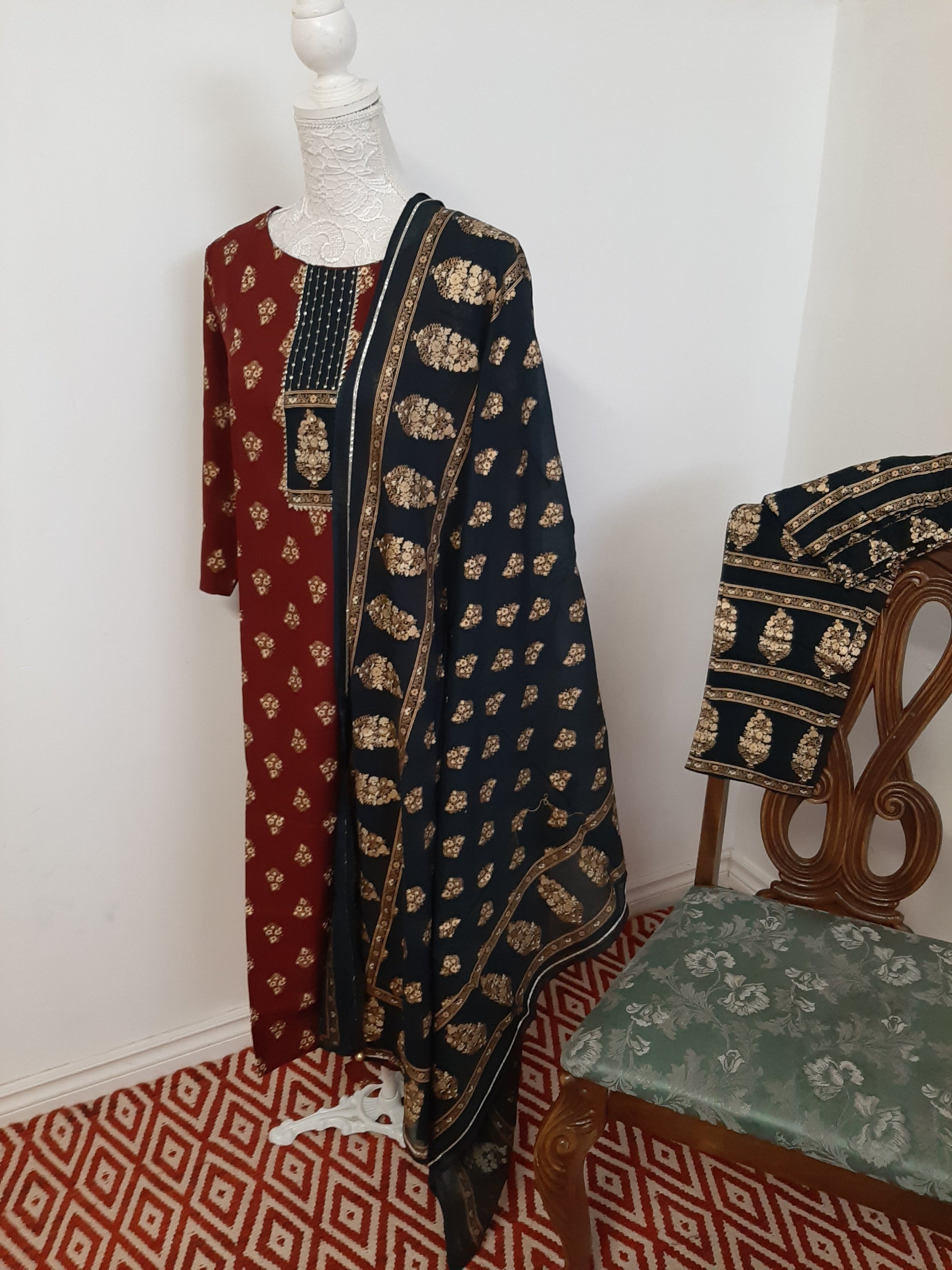 Brown Kurti & Green Pant @ DressingStylesCA.com