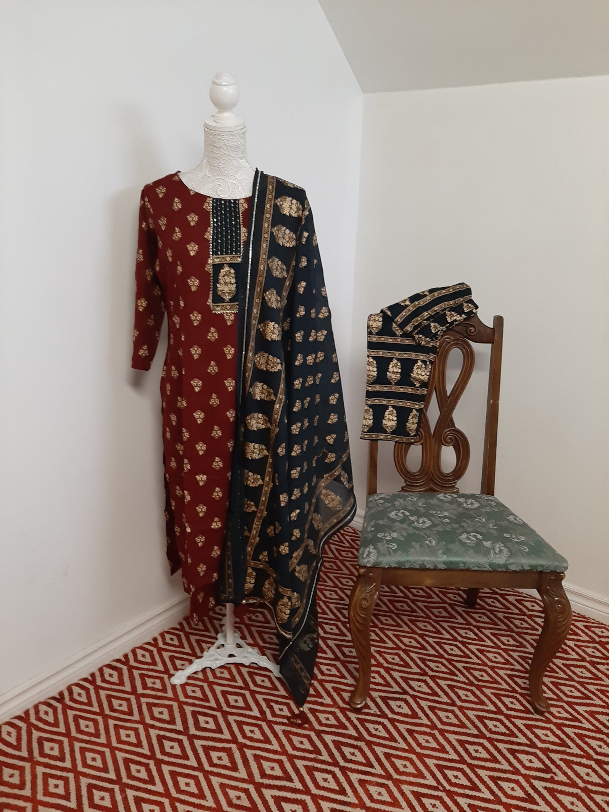 Brown Kurti & Green Pant @ DressingStylesCA.com