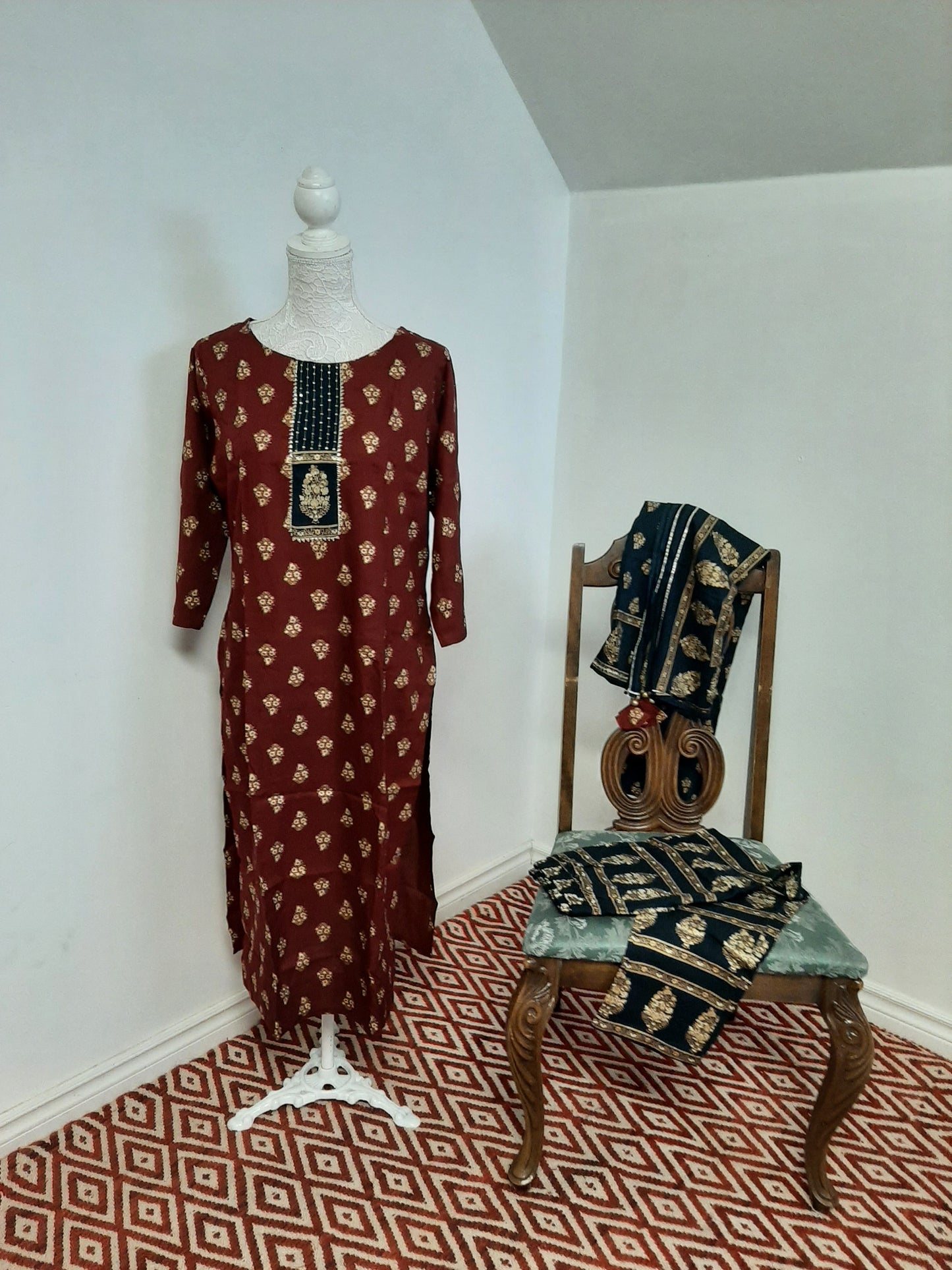 Brown Kurti & Green Pant @ DressingStylesCA.com