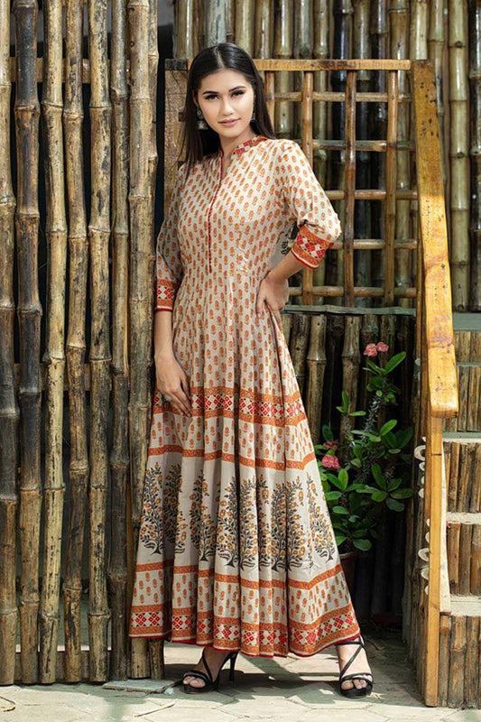 Brown Long Gown @ DressingStylesCA.com