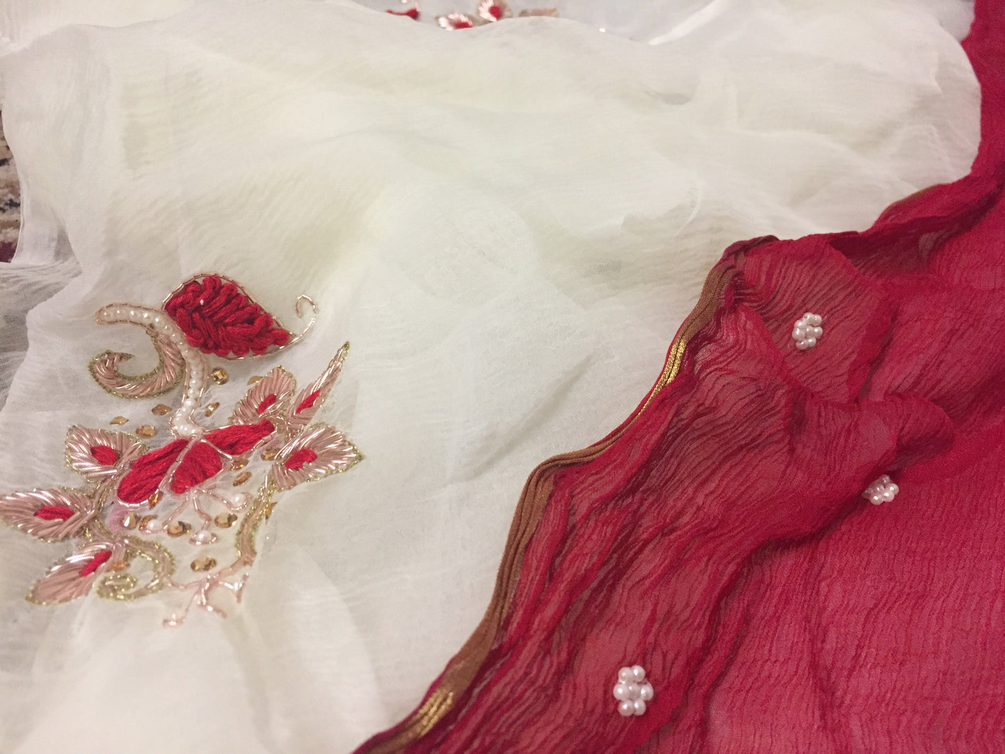 Chiffon Saree with Handwork @ DressingStylesCA.com