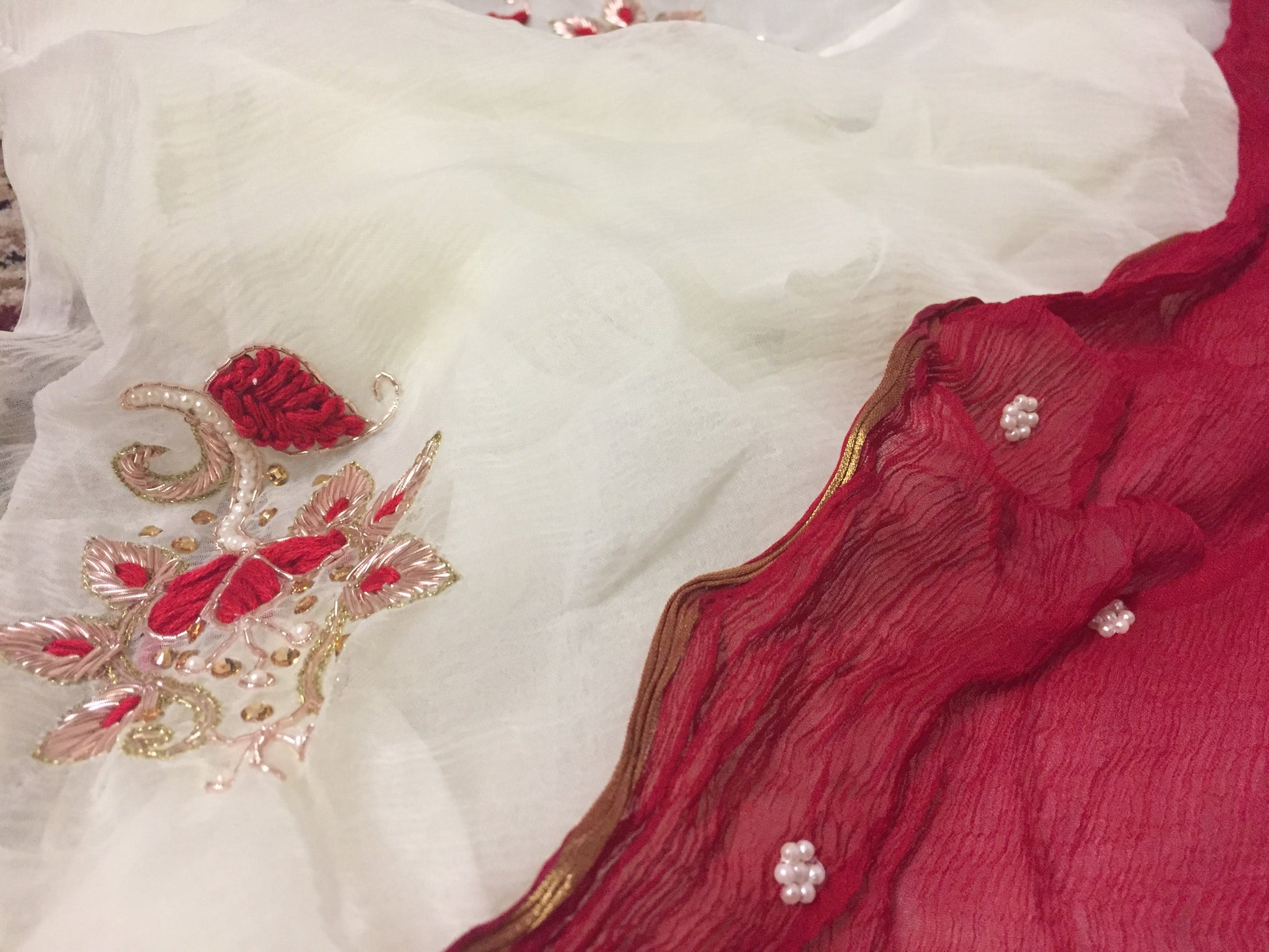 Chiffon Saree with Handwork @ DressingStylesCA.com