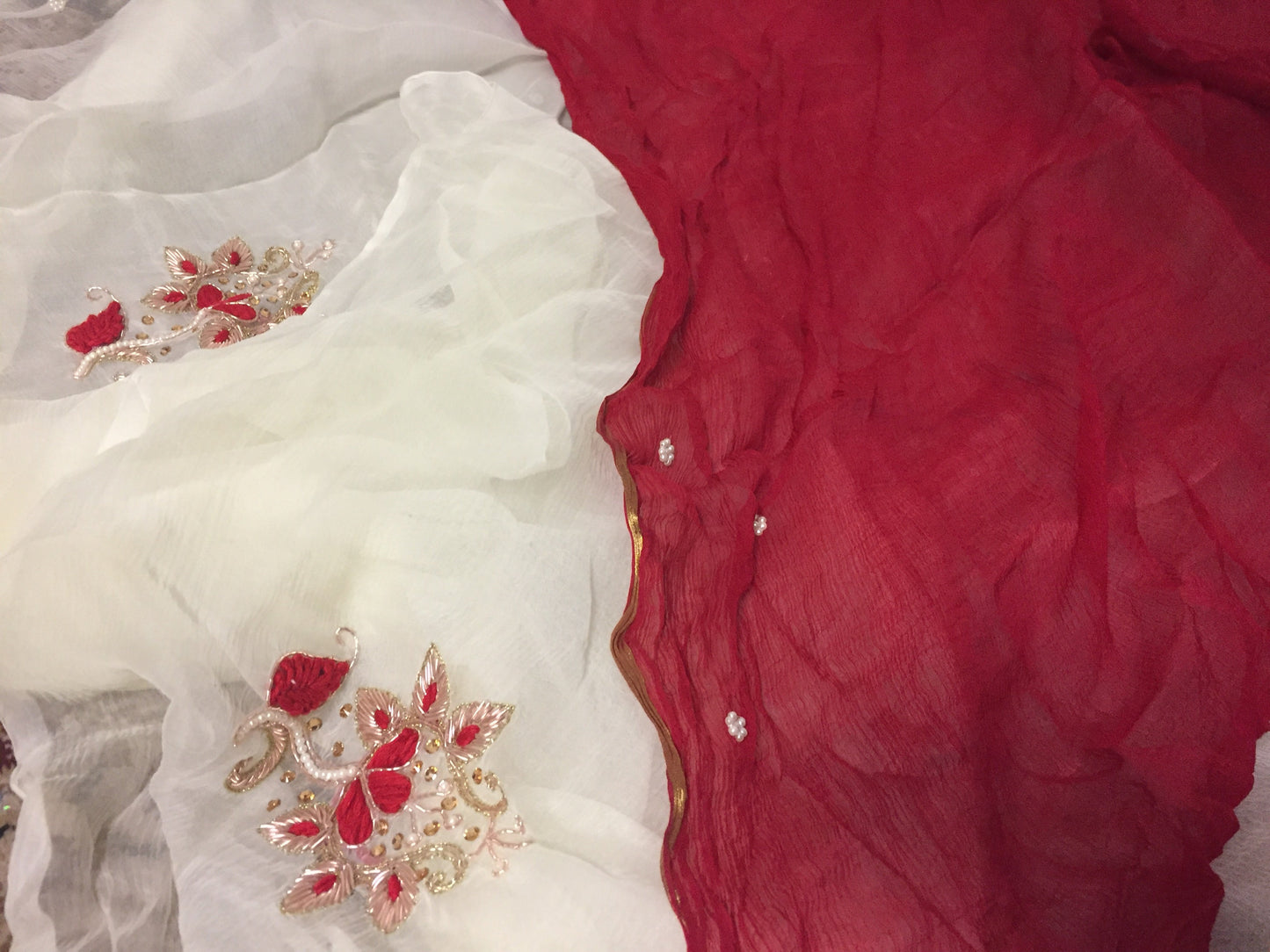Chiffon Saree with Handwork @ DressingStylesCA.com