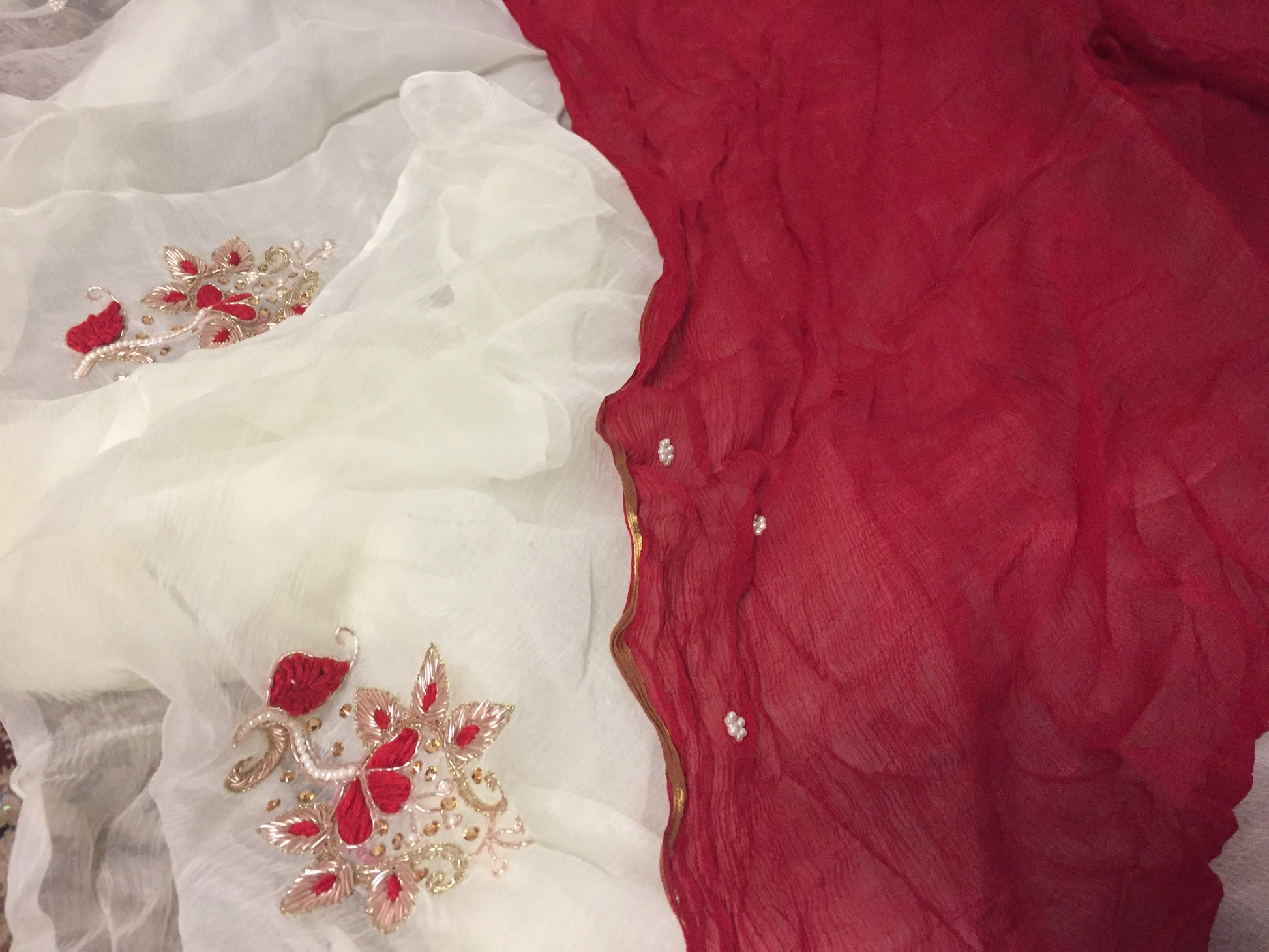 Chiffon Saree with Handwork @ DressingStylesCA.com