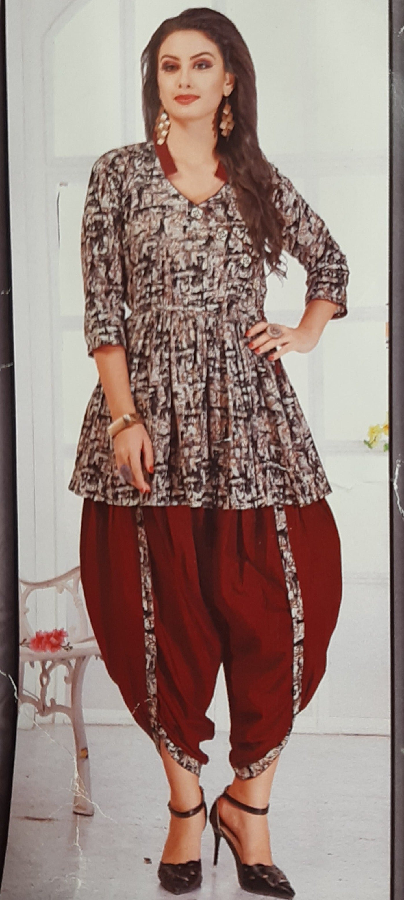 Cotton Dhoti and Peplum Top @ DressingStylesCA.com