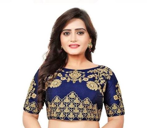 Dark Blue Designer Blouse @ DressingStylesCA.com