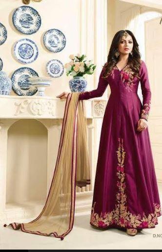 Dark Pink Designer Gown @ DressingStylesCA.com