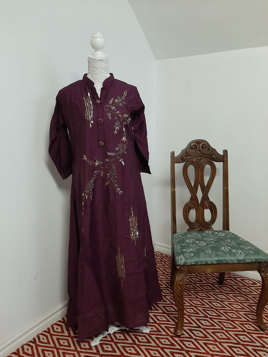 Dark Purple Anarkali @ DressingStylesCA.com
