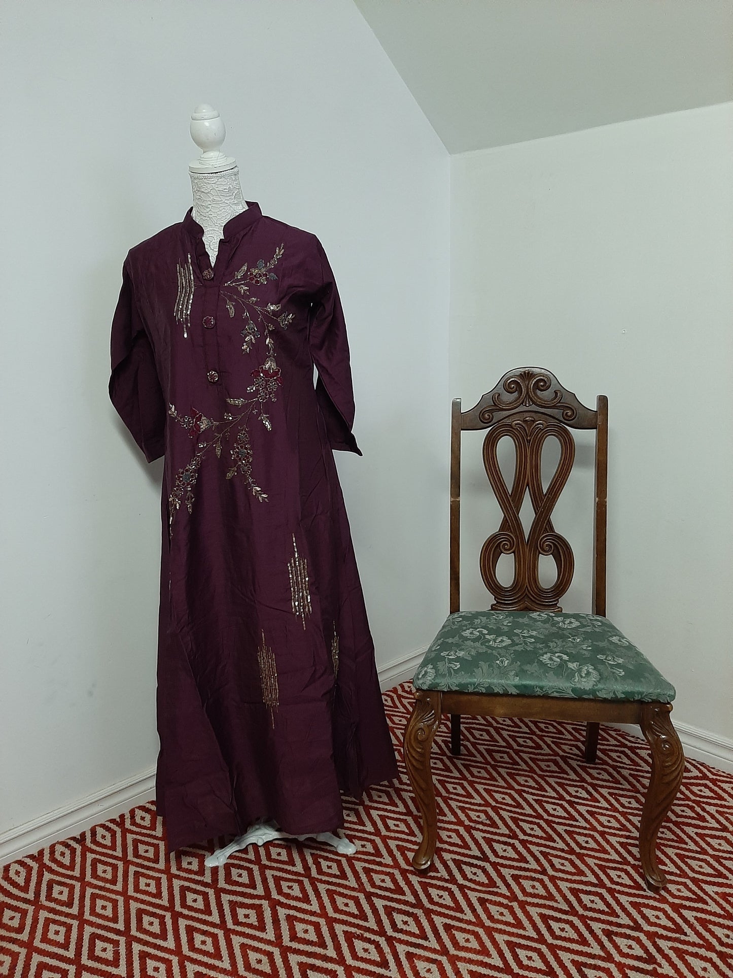 Dark Purple Anarkali @ DressingStylesCA.com