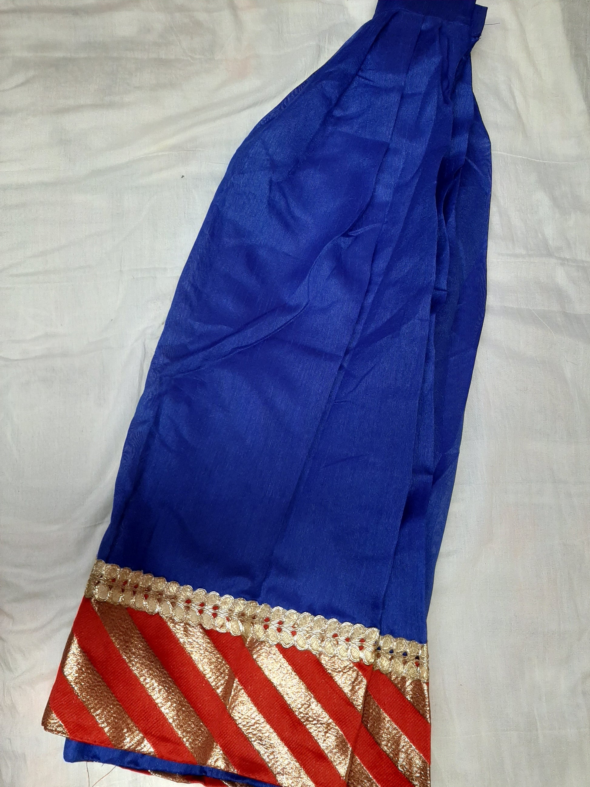 Designer Blue Lehenga with Red Blouse - Age 6-9 @ DressingStylesCA.com