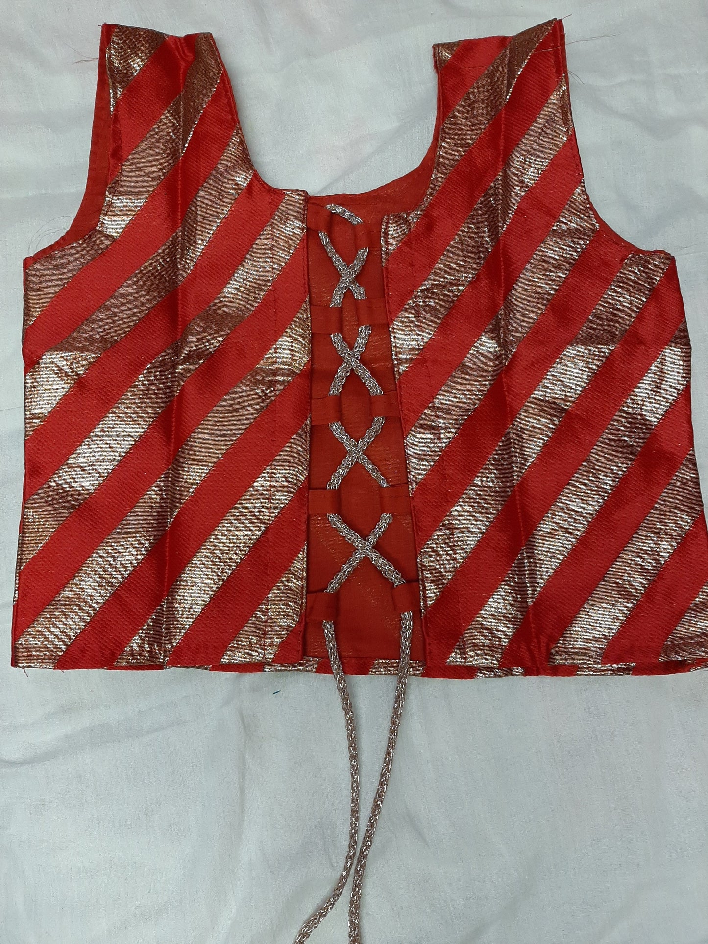 Designer Blue Lehenga with Red Blouse - Age 6-9 @ DressingStylesCA.com