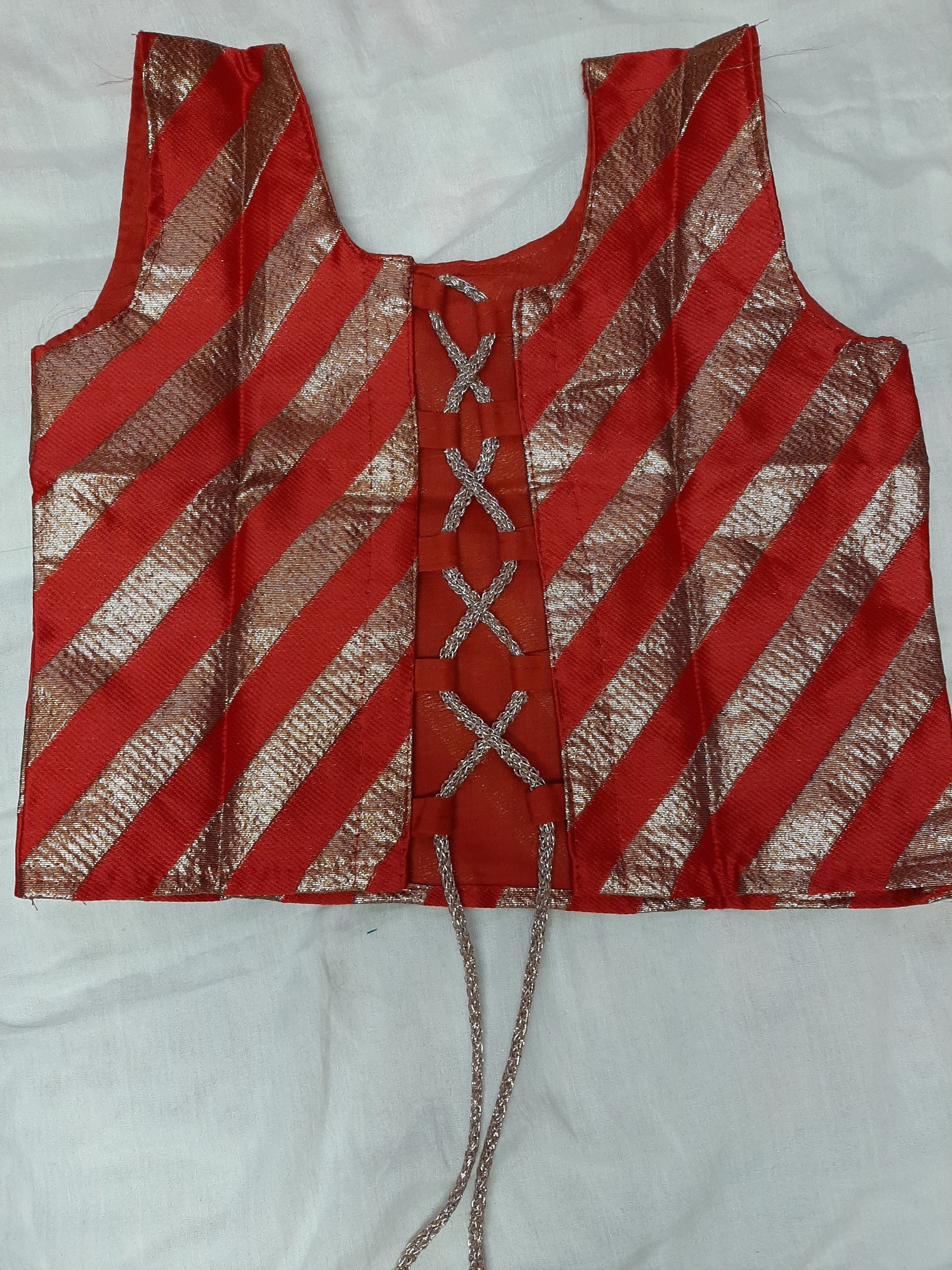 Designer Blue Lehenga with Red Blouse - Age 6-9 @ DressingStylesCA.com