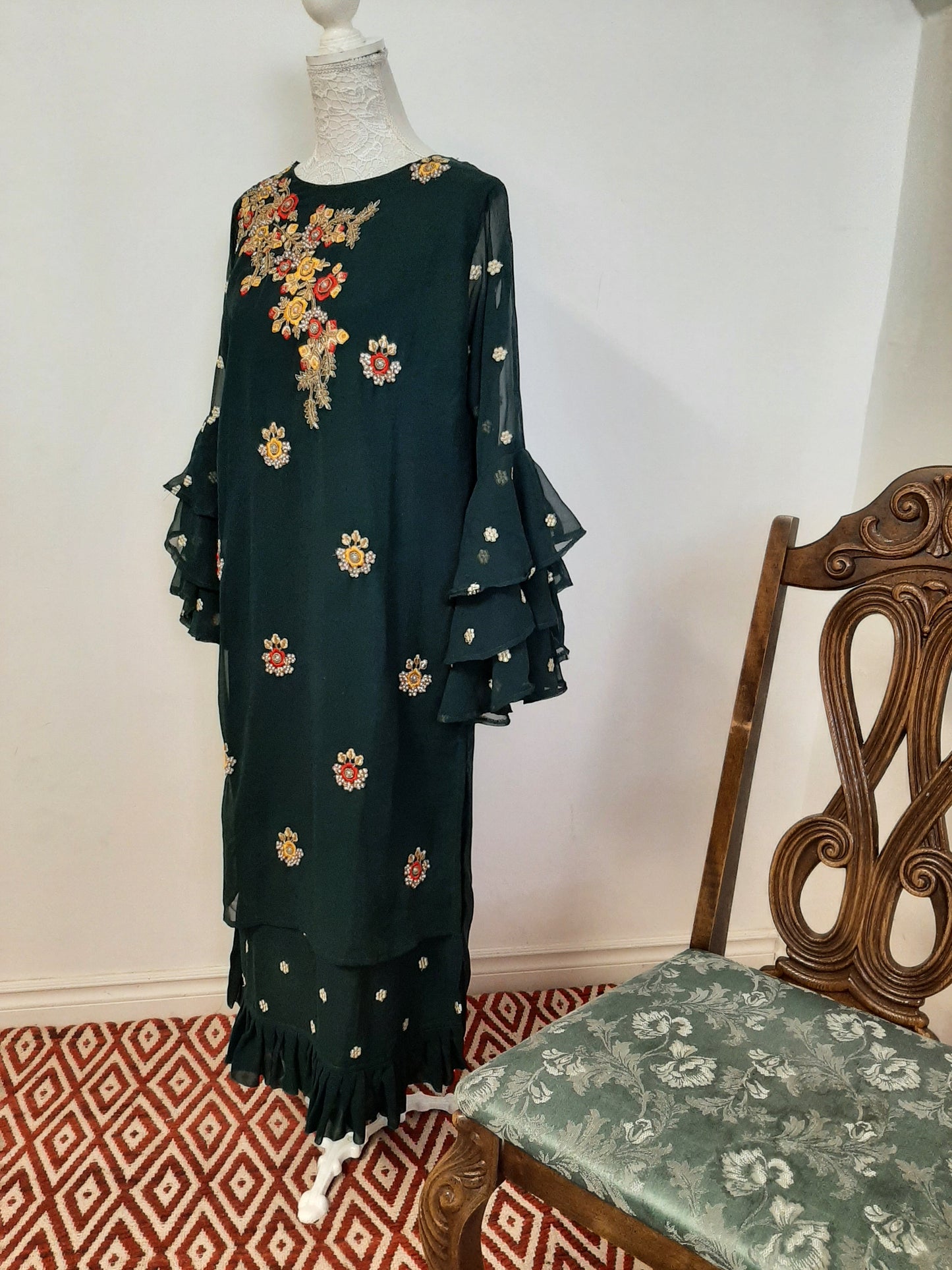 Designer Georgette Kurti- Green @ DressingStylesCA.com