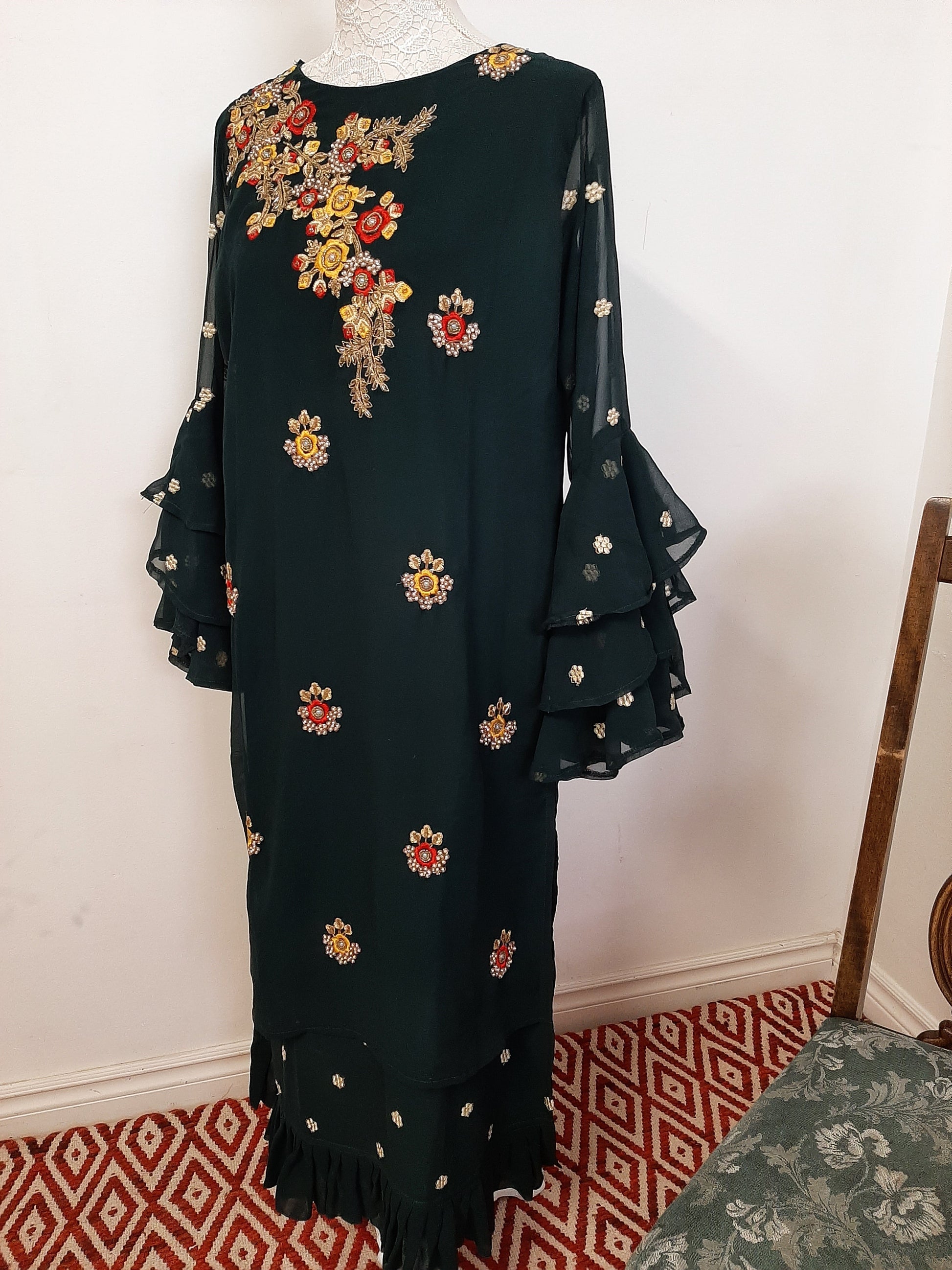 Designer Georgette Kurti- Green @ DressingStylesCA.com