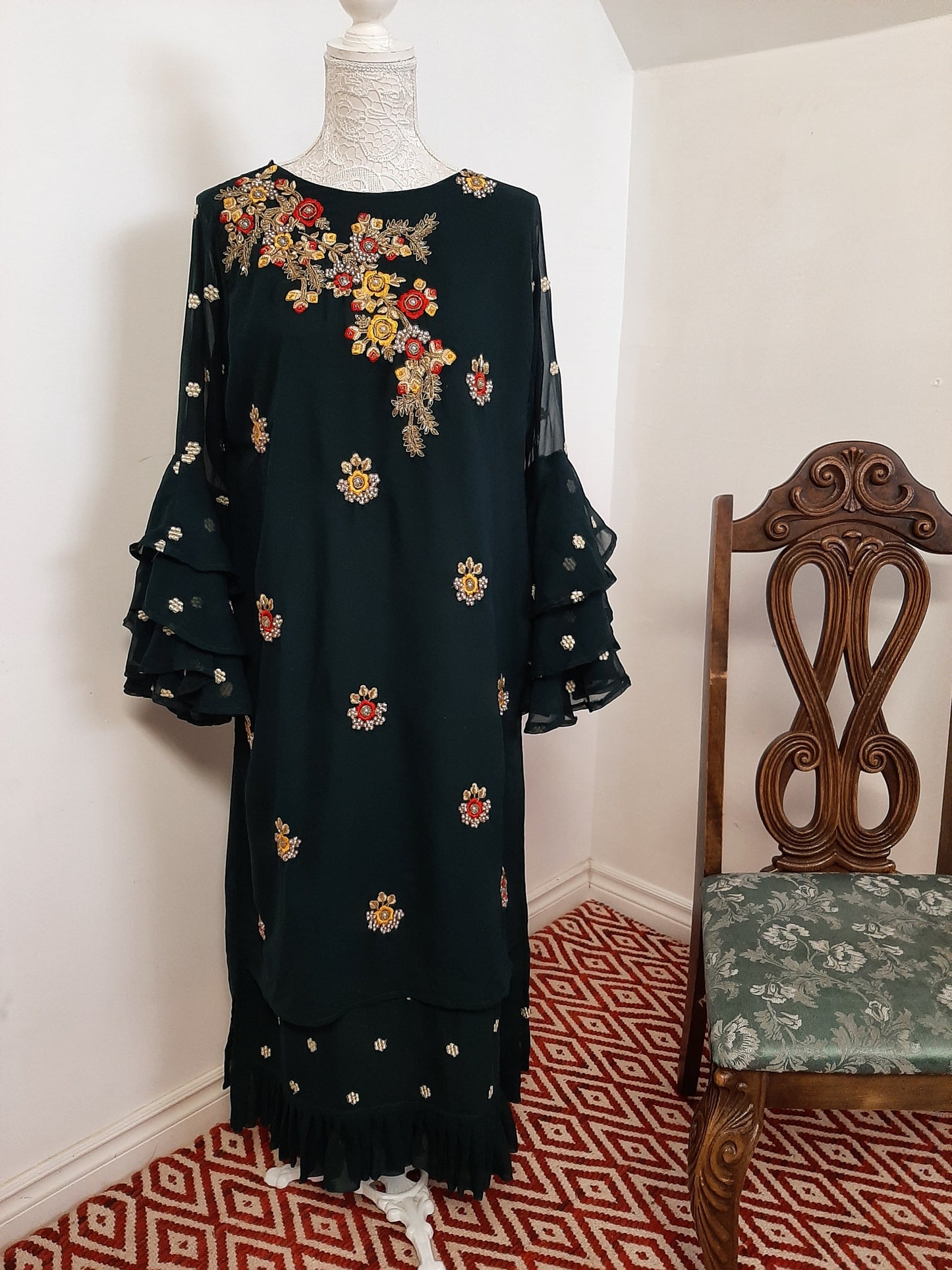 Designer Georgette Kurti- Green @ DressingStylesCA.com