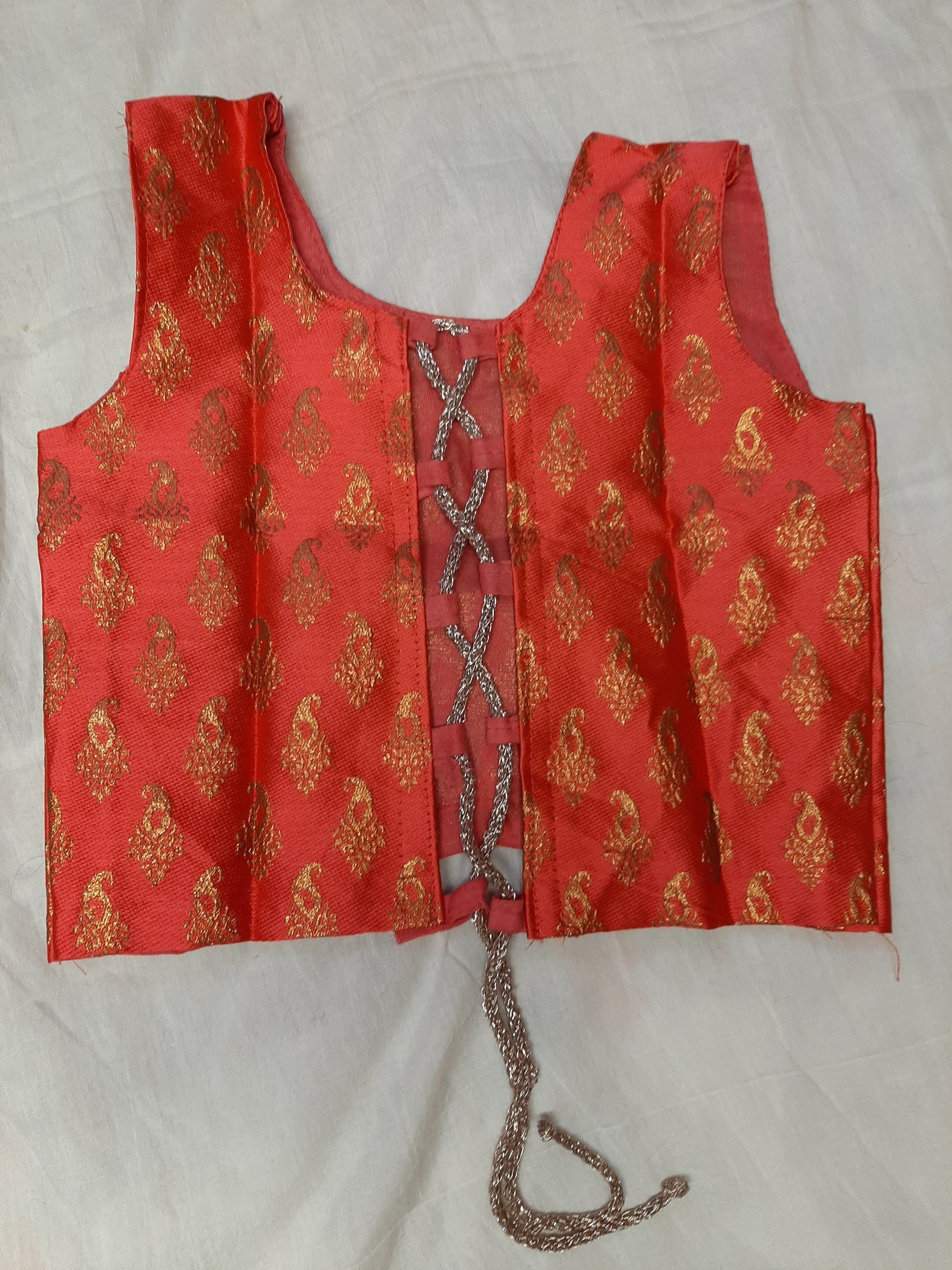 Designer Lehenga with Orange Blouse - Age 6-8 @ DressingStylesCA.com