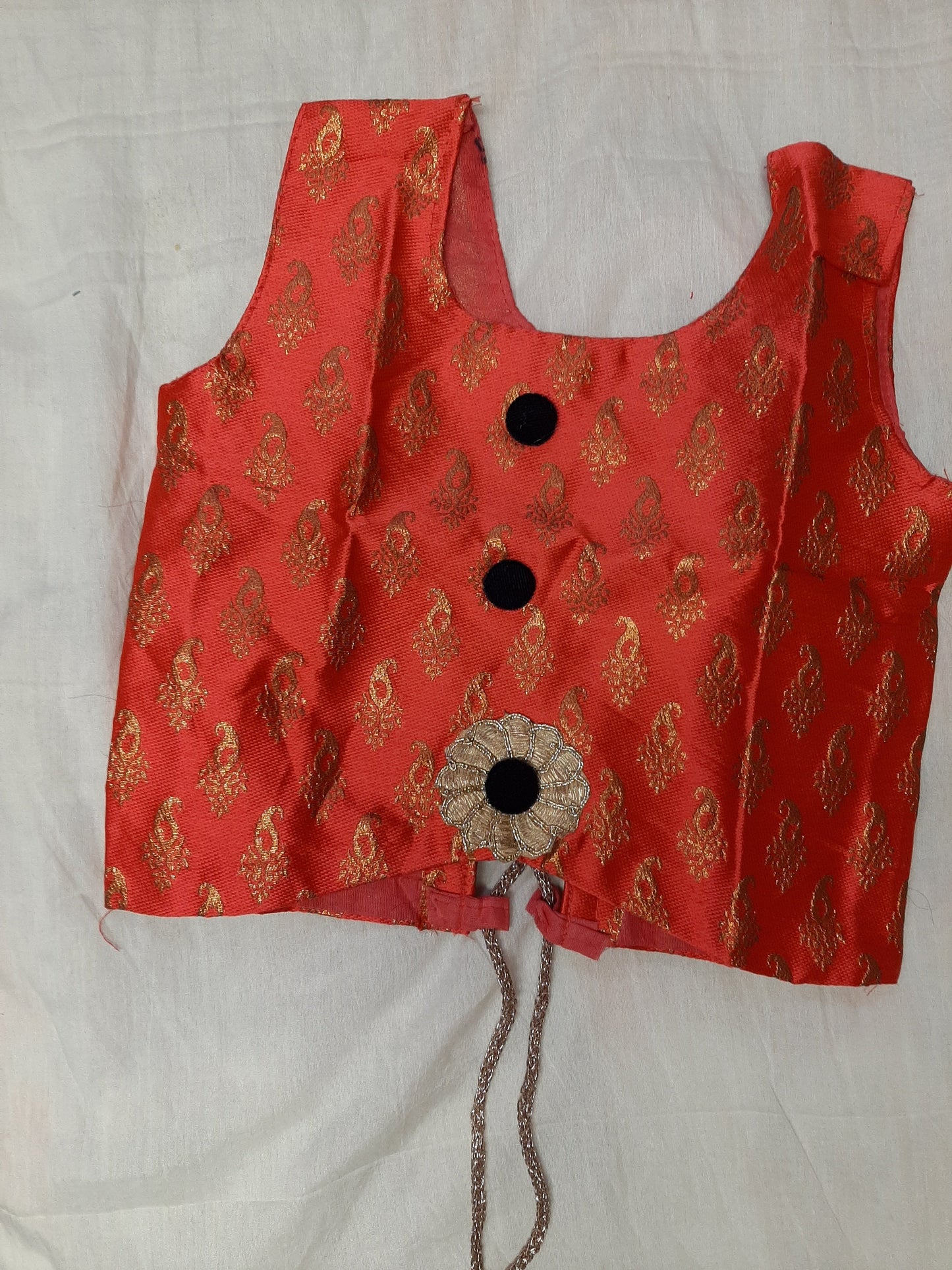 Designer Lehenga with Orange Blouse - Age 6-8 @ DressingStylesCA.com