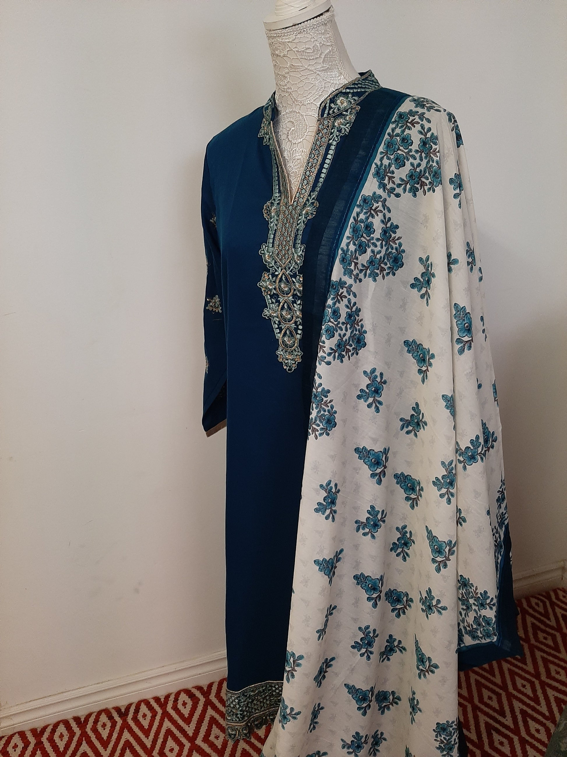 Dirty Blue Kurti & Palazzo @ DressingStylesCA.com