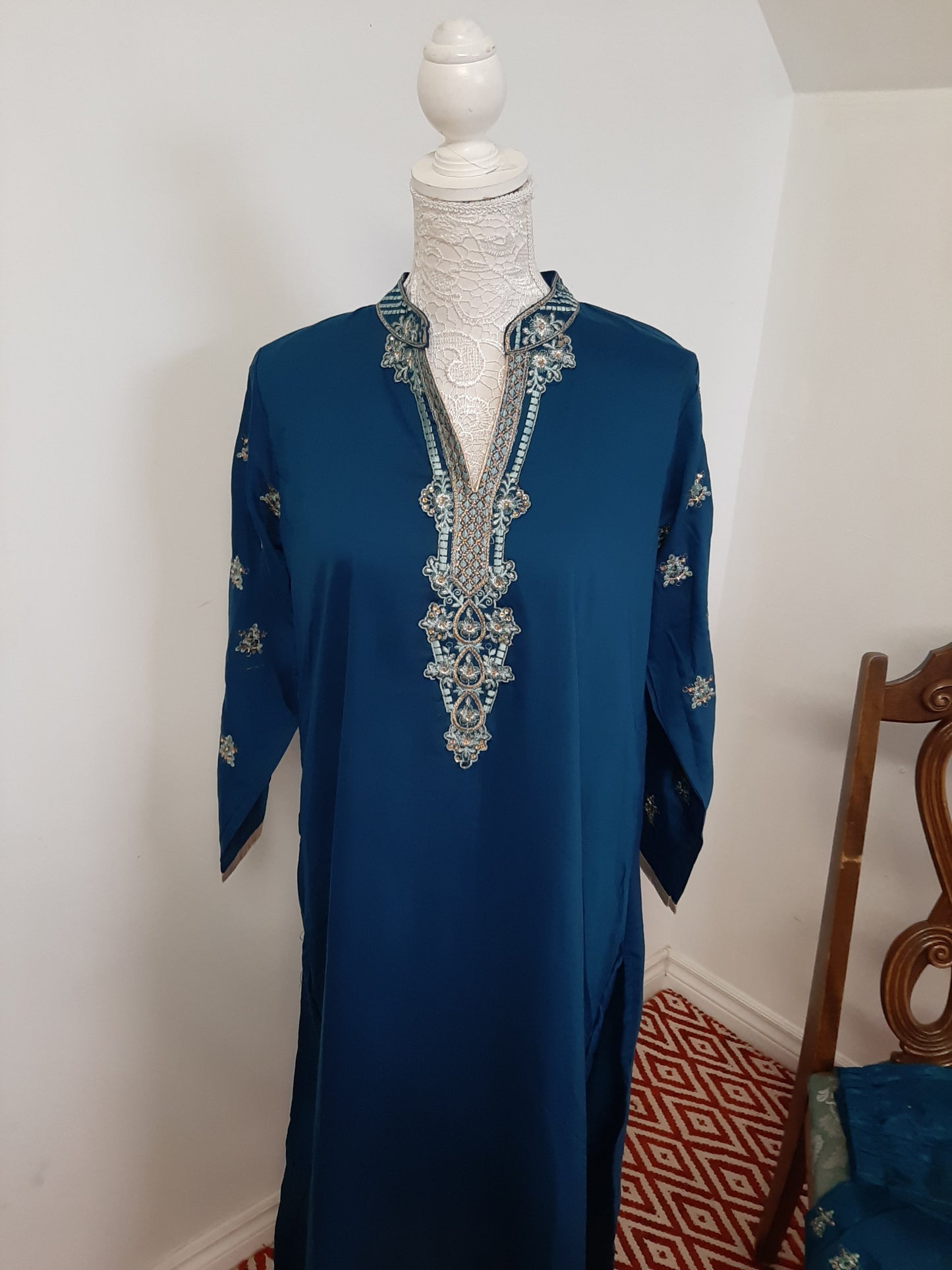 Dirty Blue Kurti & Palazzo @ DressingStylesCA.com