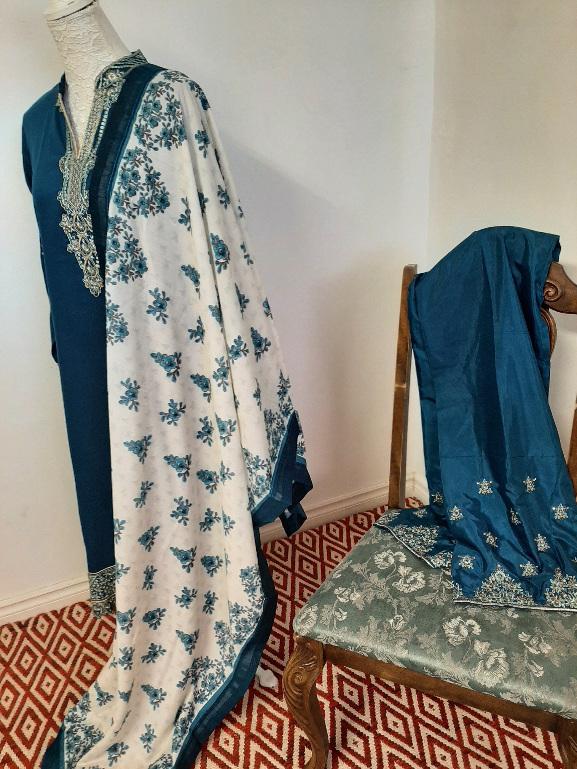 Dirty Blue Kurti & Palazzo @ DressingStylesCA.com