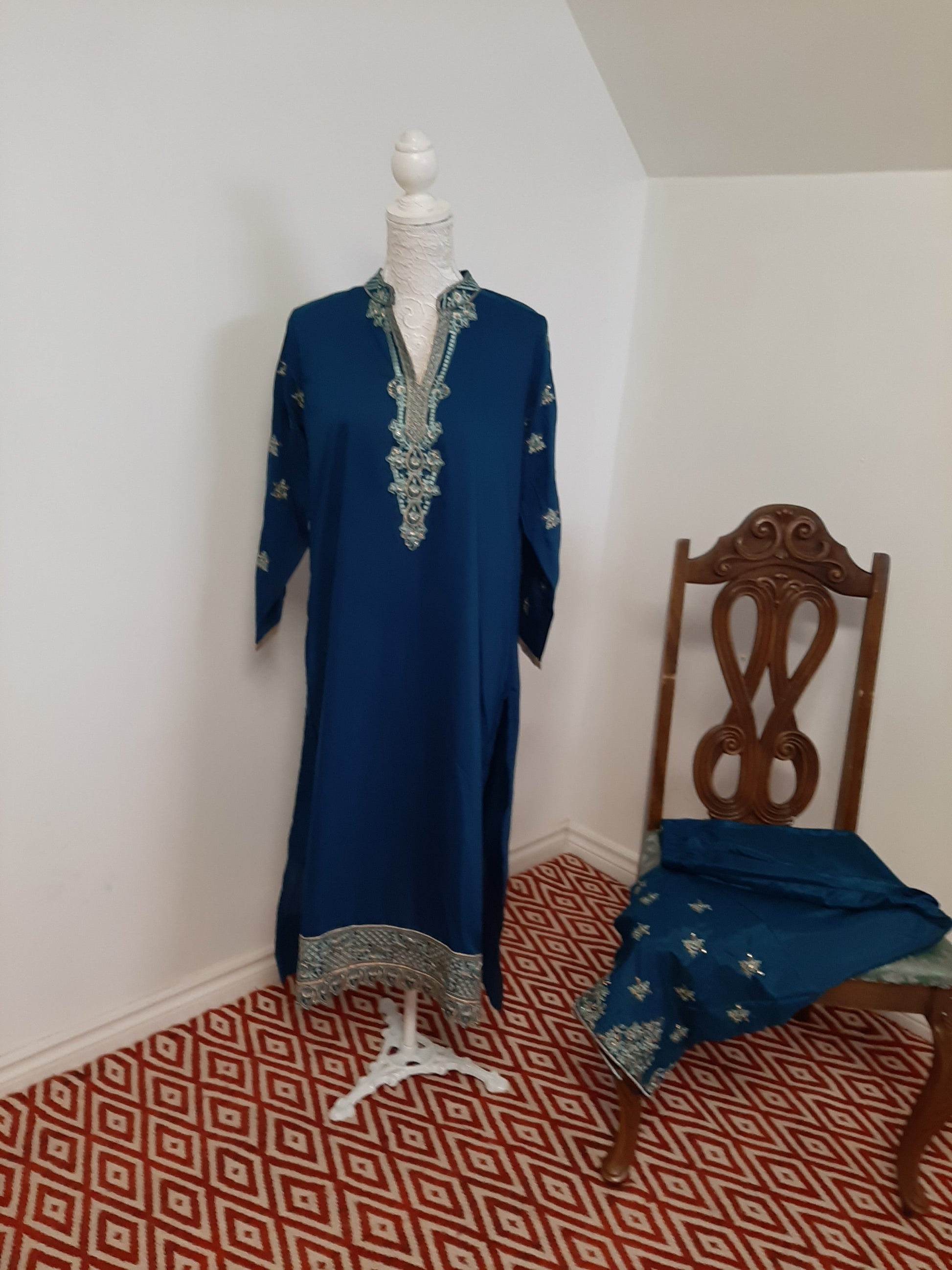Dirty Blue Kurti & Palazzo @ DressingStylesCA.com