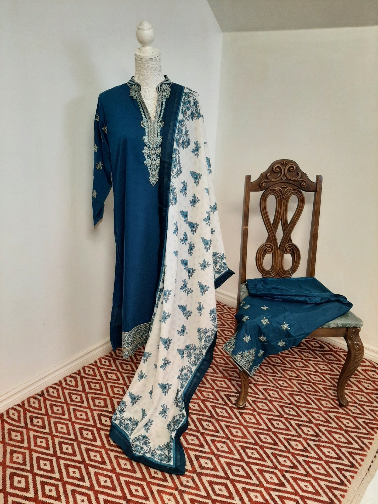 Dirty Blue Kurti & Palazzo @ DressingStylesCA.com