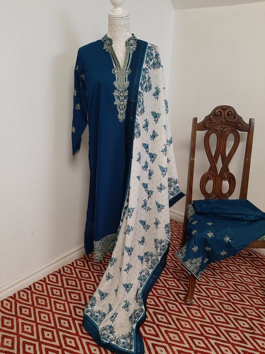 Dirty Blue Kurti & Palazzo @ DressingStylesCA.com