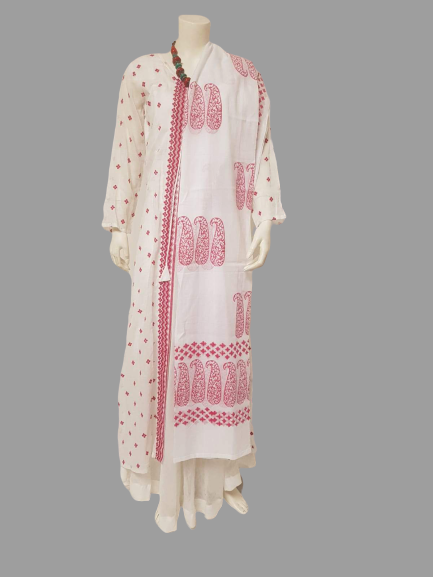 Elegant White Long Gown with Dupatta @ DressingStylesCA.com