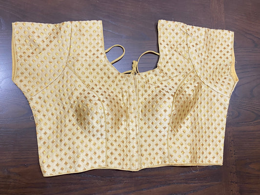 Gold / Beige Brocade Blouse @ DressingStylesCA.com