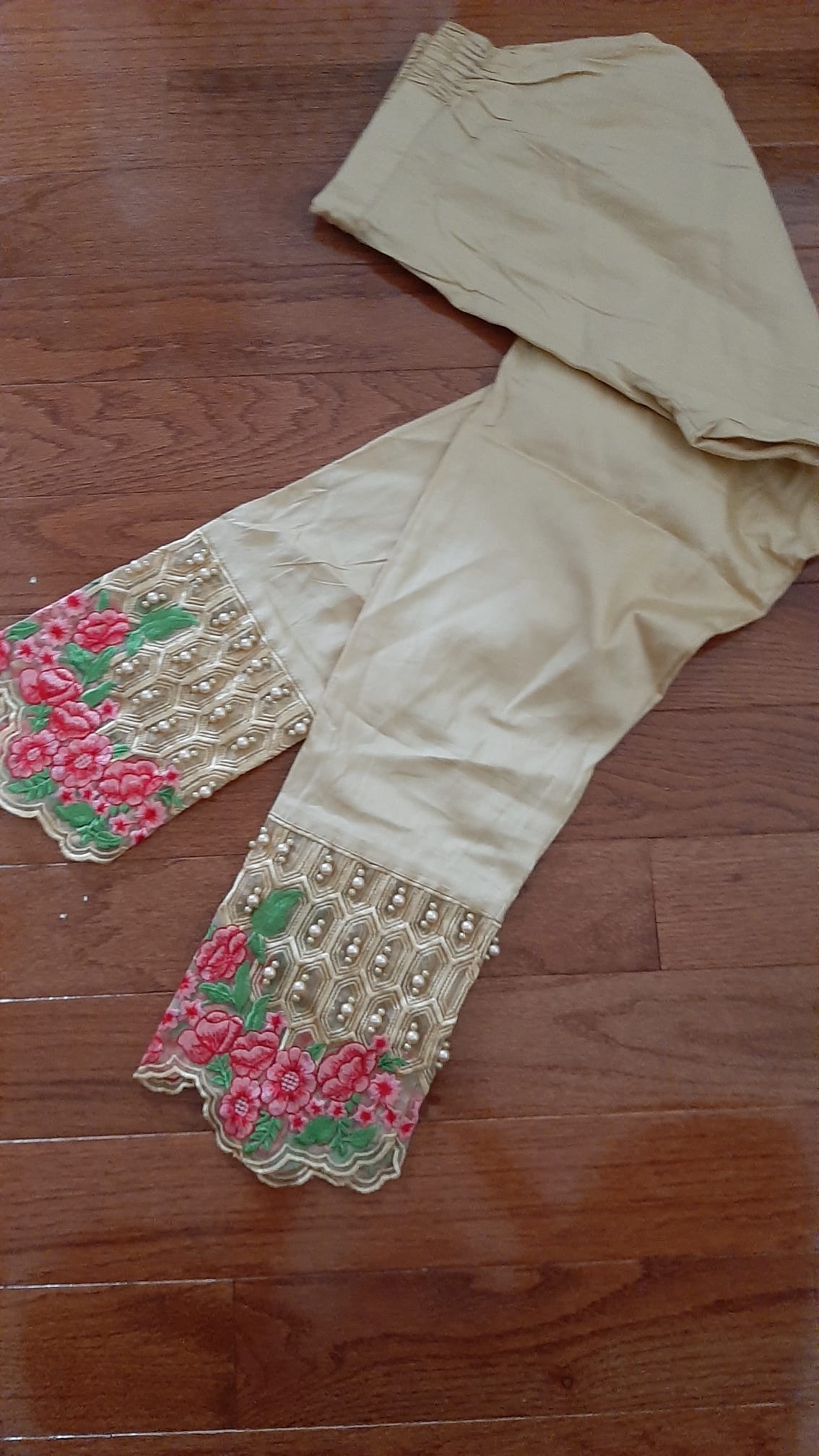 Golden Colored Cigarette Pants @ DressingStylesCA.com