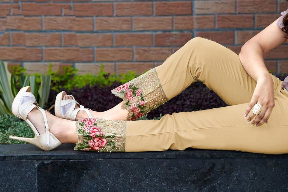 Golden Colored Cigarette Pants @ DressingStylesCA.com